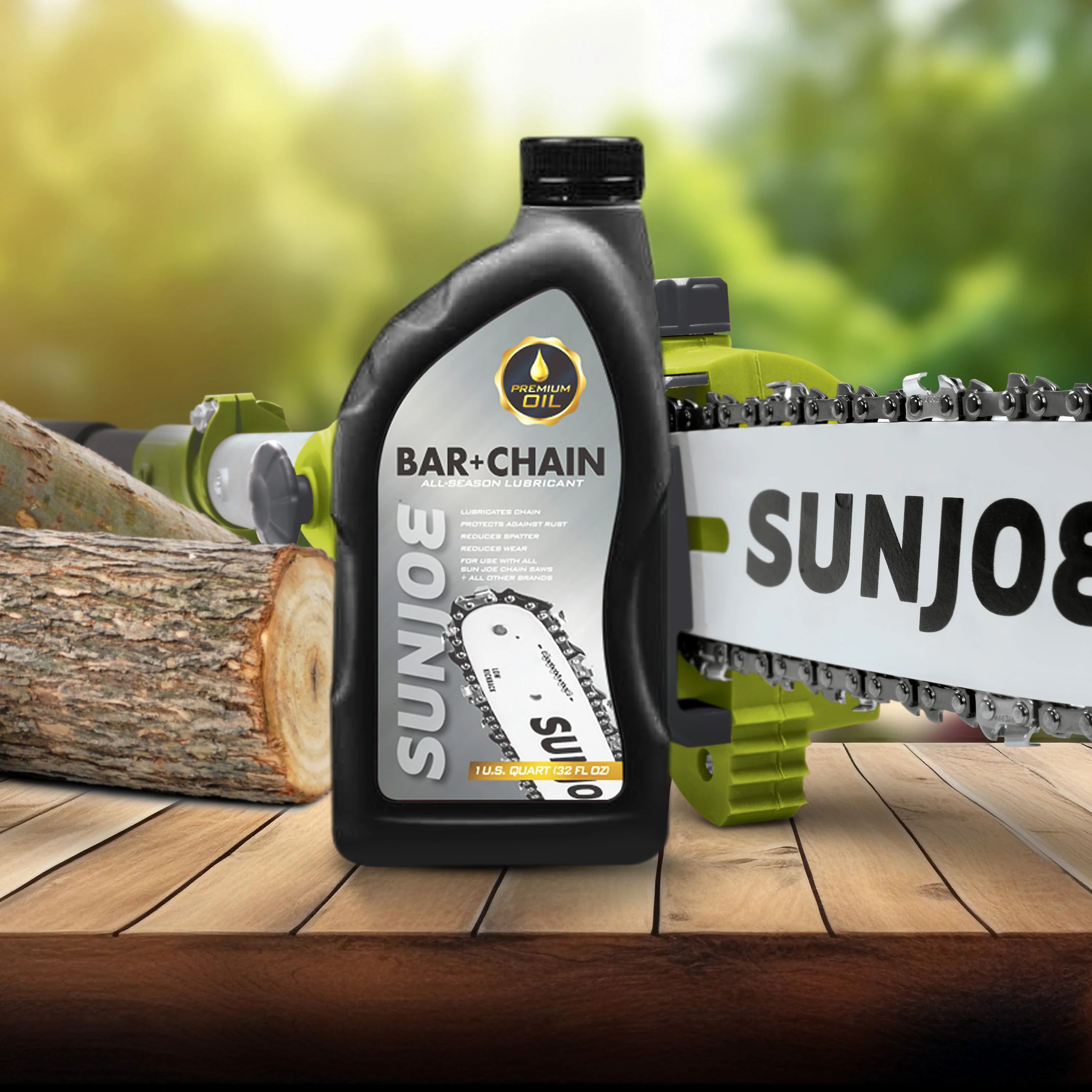 Sun Joe SWJ-OIL Premium Bar, Chain and Sprocket Oil | All Season Chainsaw Chain Lubrication | Universal Chain Saw Chain Oil for Fast Efficient Cutting | 1-Quart - Image 4