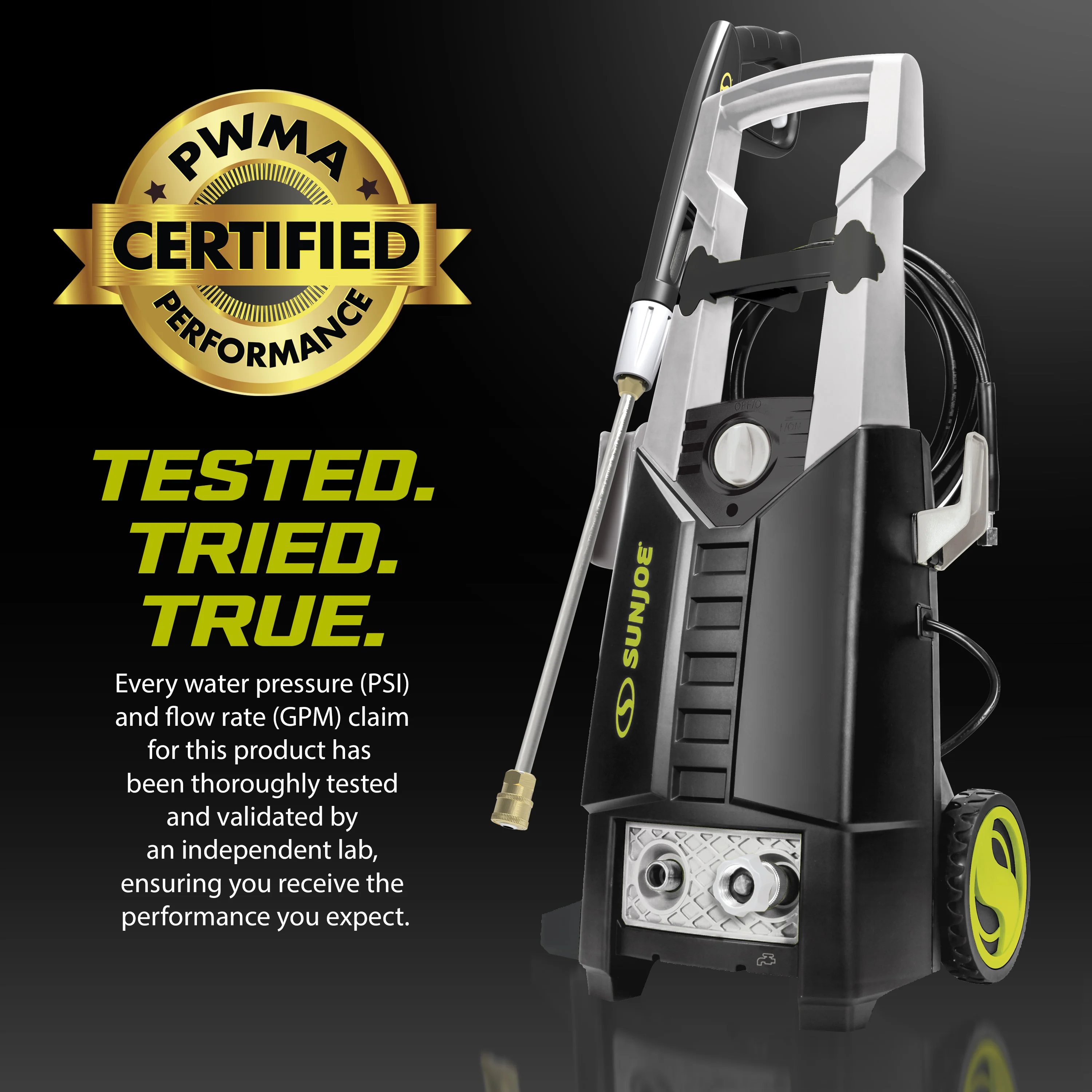 Sun Joe SPX2700-MAX Electric Pressure Washer | 13-Amp | Included Utility Bristle Brush and Rim Brush | Quick Connect + Turbo Nozzles - Image 3