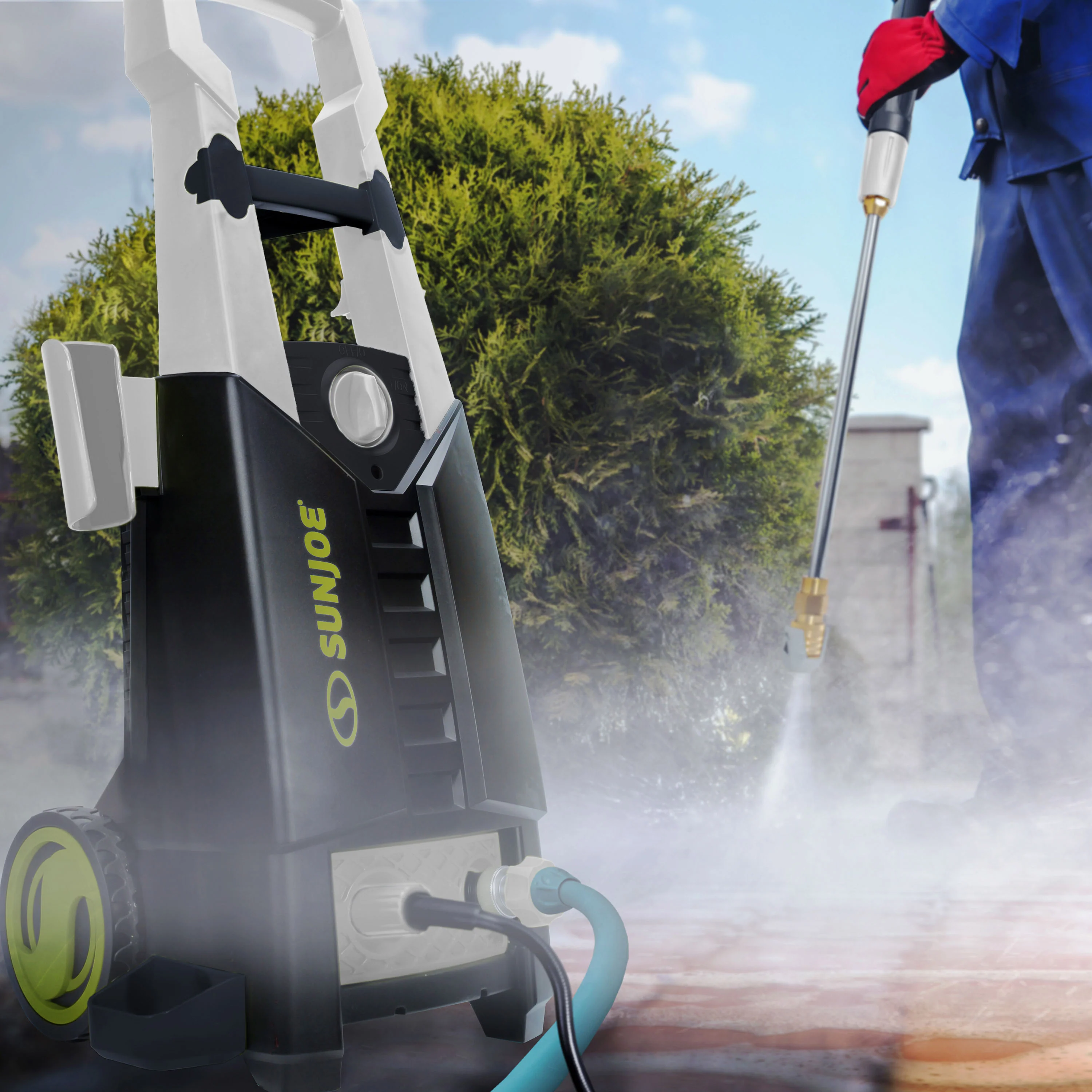 Sun Joe SPX2700-MAX Electric Pressure Washer | 13-Amp | Included Utility Bristle Brush and Rim Brush | Quick Connect + Turbo Nozzles - Image 7