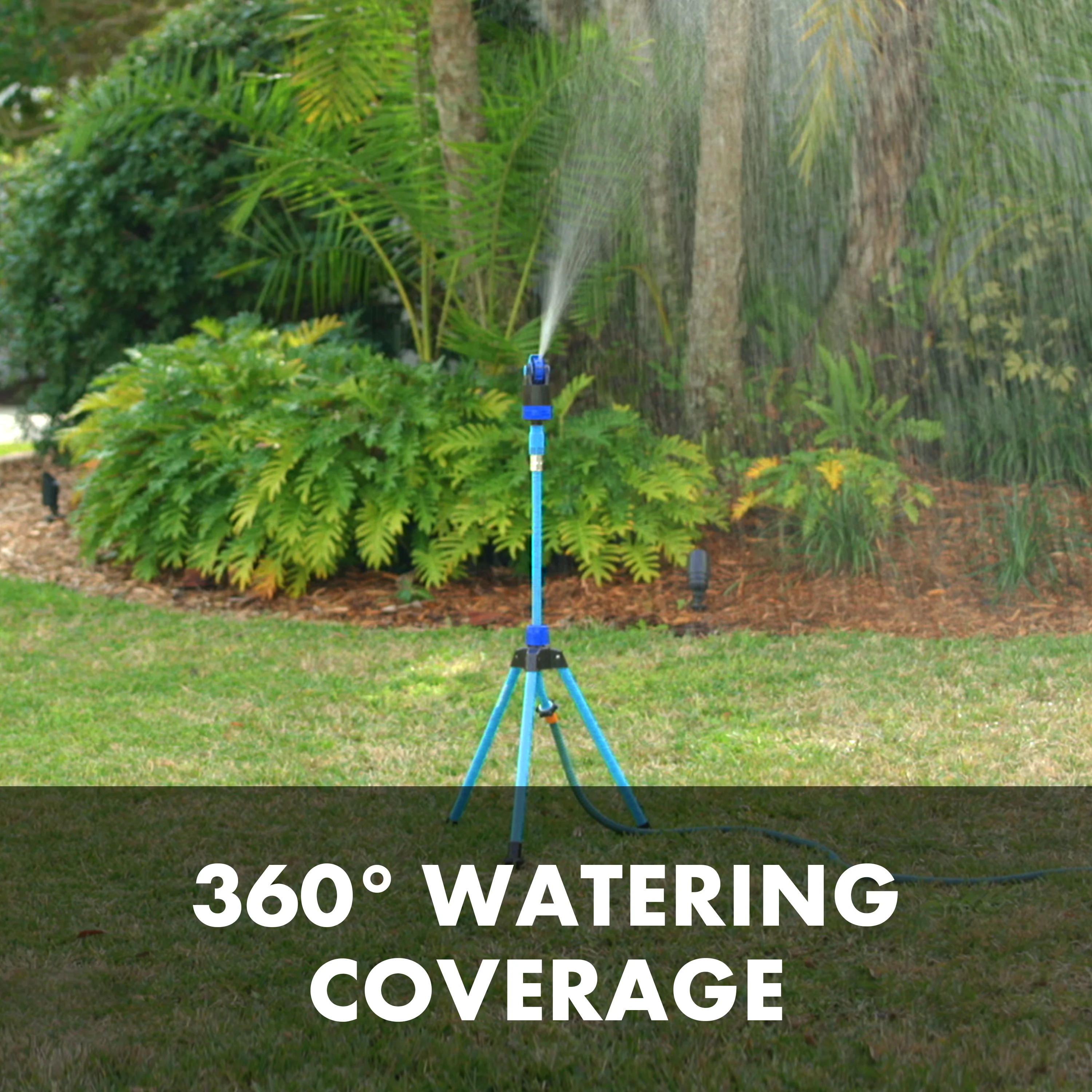 Aqua Joe AJ-6PSTB-XL Indestructible Turbo Drive 360° Telescoping Sprinkler & Mister | W/ Metal Tripod Base & Flow Control Valve | 6 Spray Patterns | 4,900 Sq. Ft. Max Coverage - Image 8