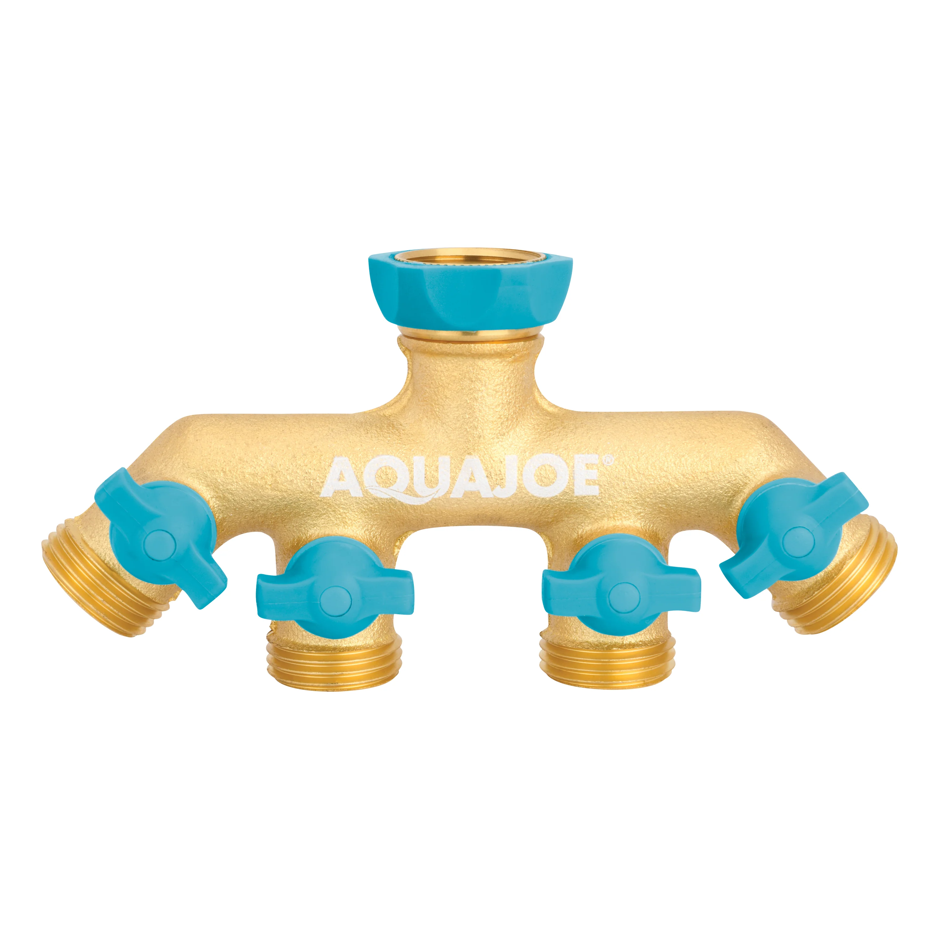 Aqua Joe AJ-FS4W Solid Brass 4-Connection Garden Hose Splitter - Image 2