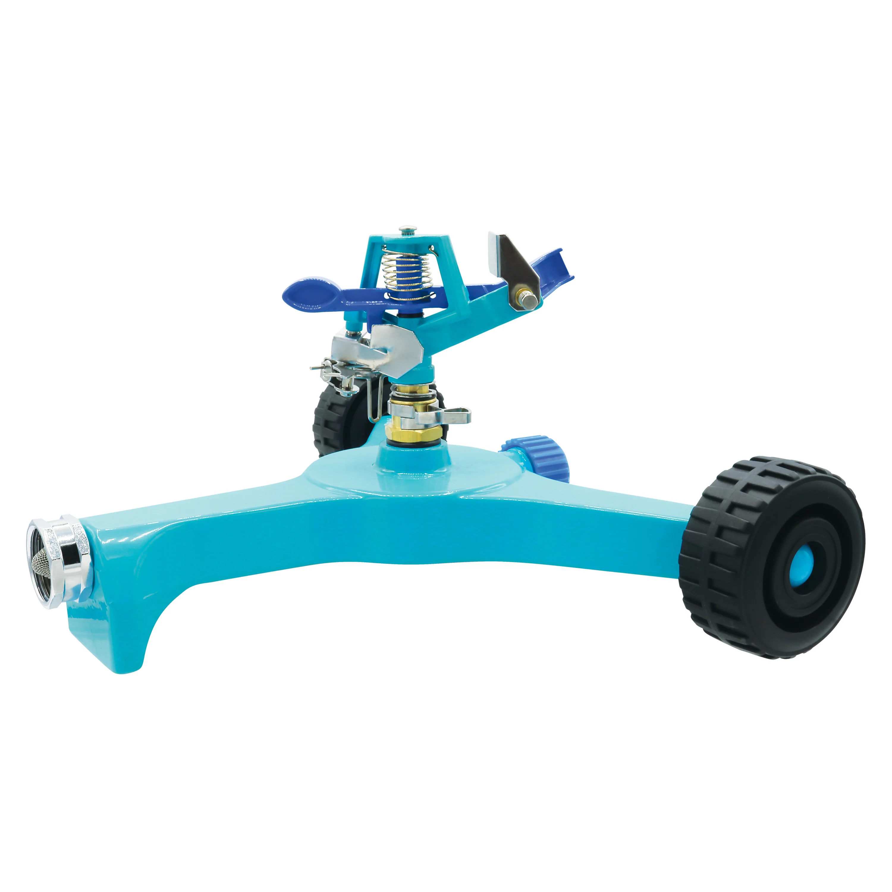 Aqua Joe Indestructible Zinc Impulse 360 Degree Sprinkler | Customizable Coverage | 10'' Wheel Base | 1390 sq ft Max Coverage - Image 3