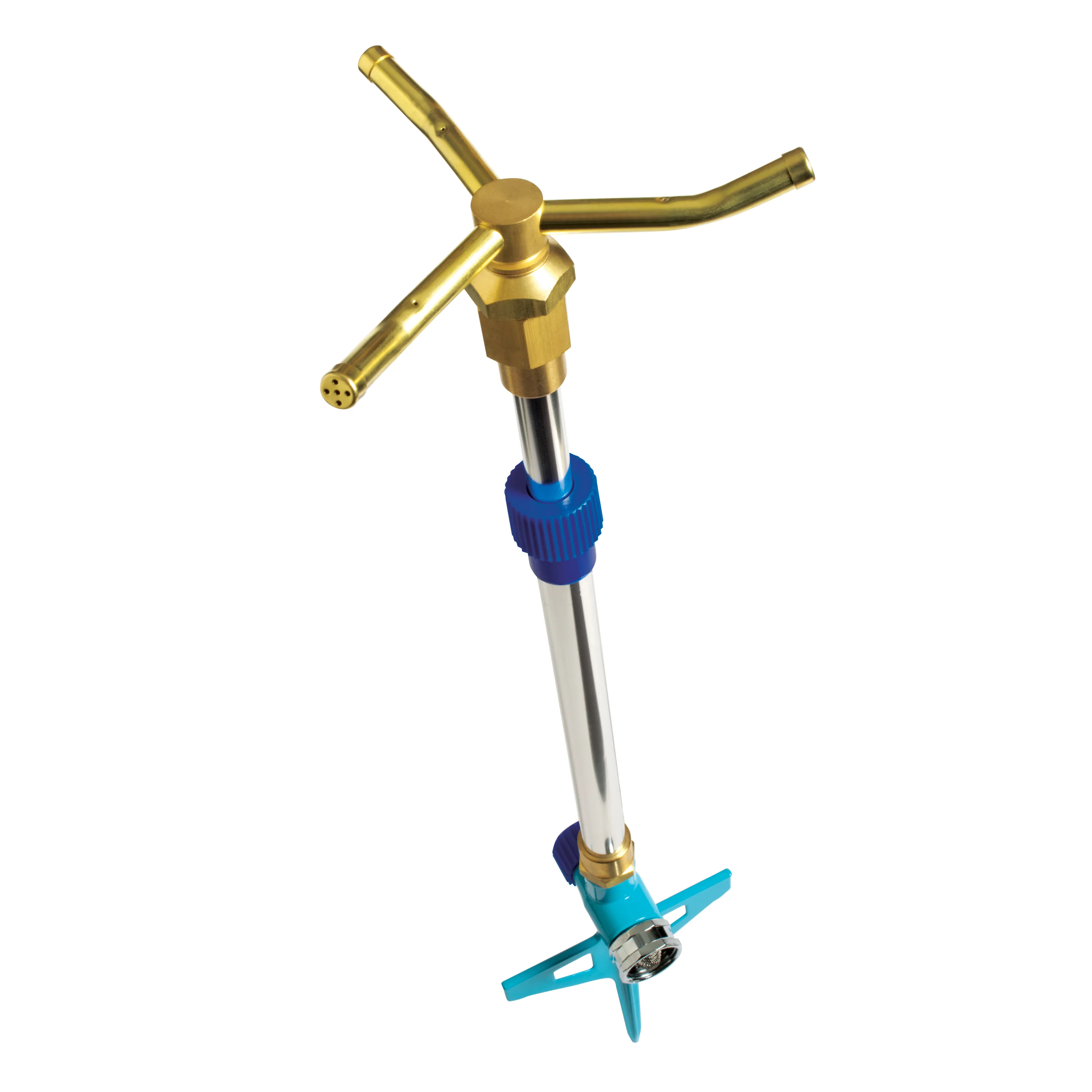 Aqua Joe AJ-ISTAS 3-Arm Brass Rotary 360-Degree Telescoping Sprinkler | 1390 Sq. Ft. Max Coverage - Image 2