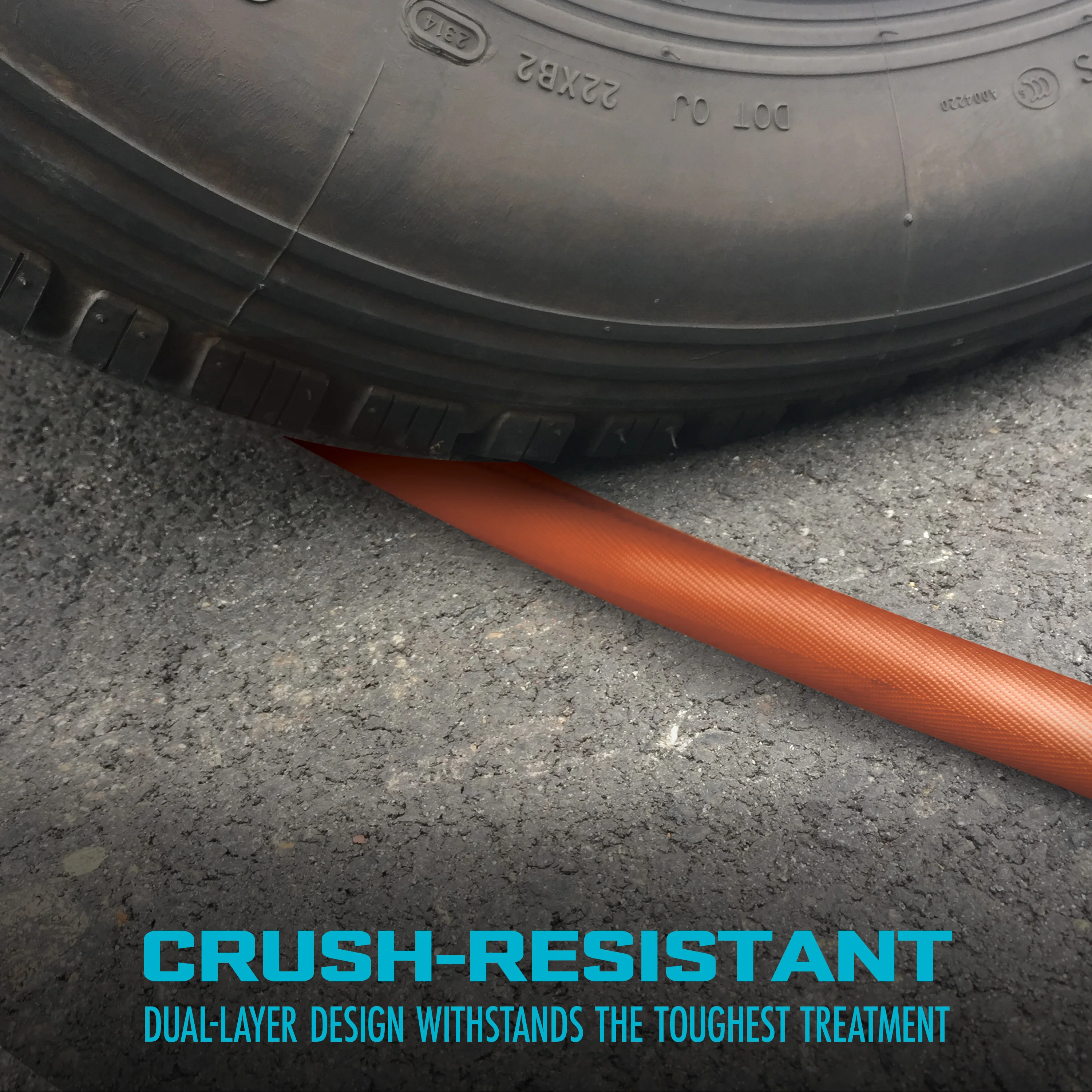 Aqua Joe Non-Expanding Kink-Resistant Contractor Grade FiberJacket Garden Hose | 75-Ft | 3/4-in | 650-PSI BURST (Orange) - Image 5