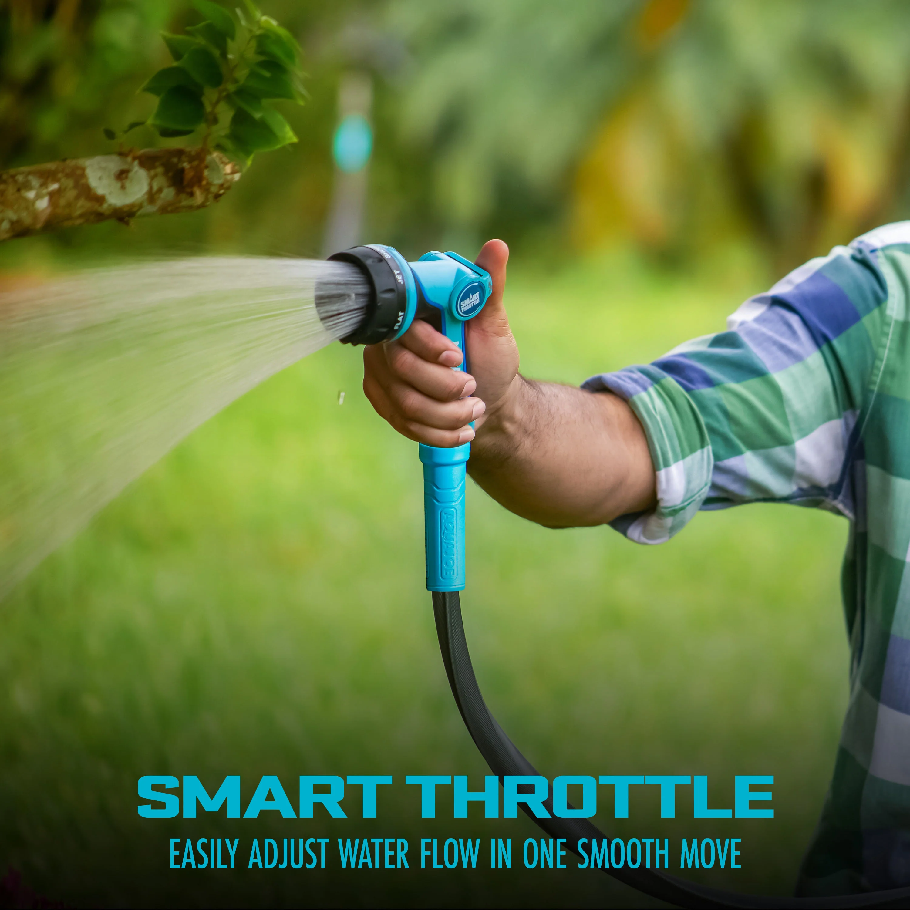 Aqua Joe Heavy-Duty Multi-Function Hose Nozzle W/ Smart Throttle | 7 Spray Patterns - Image 4
