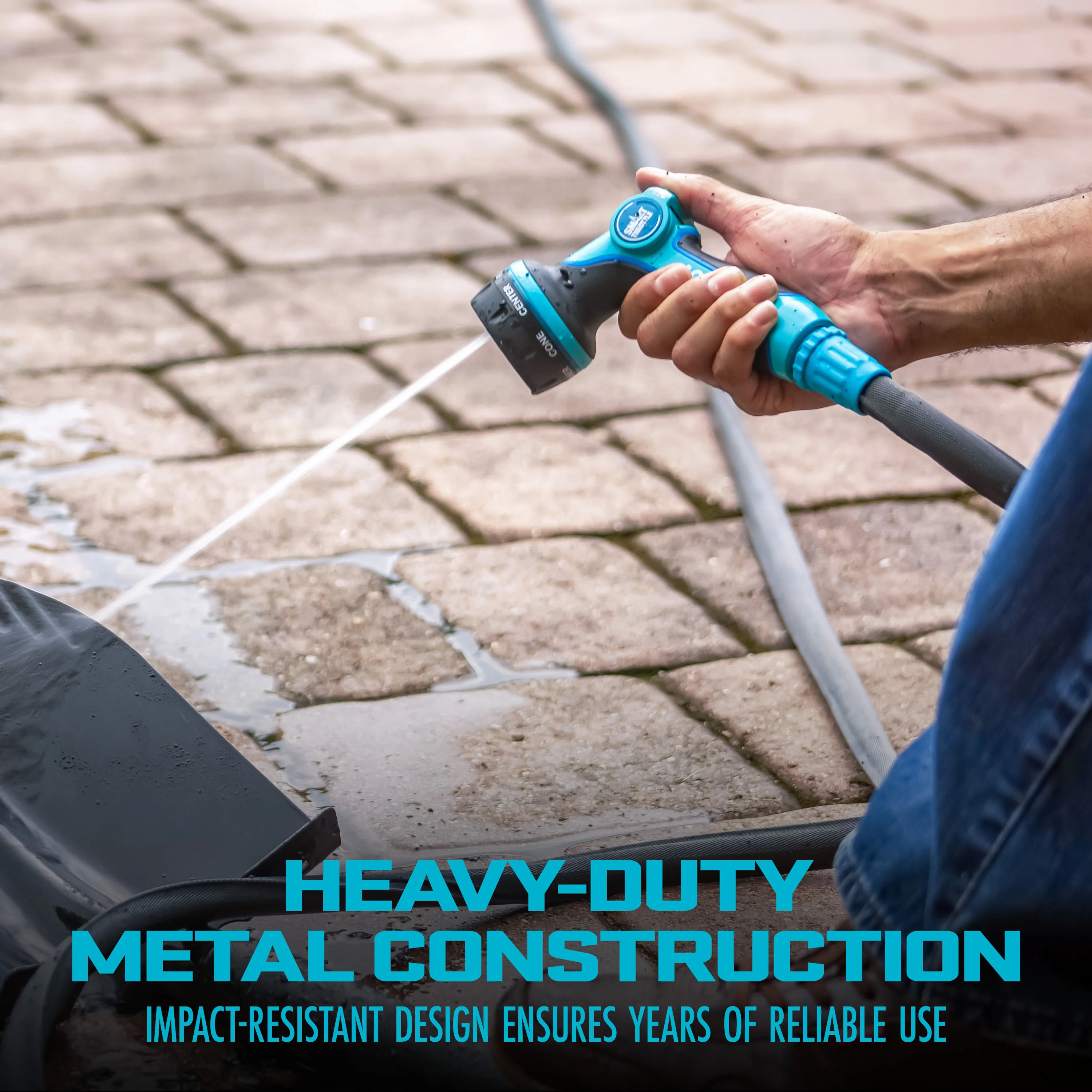 Aqua Joe Heavy-Duty Multi-Function Hose Nozzle W/ Smart Throttle | 7 Spray Patterns - Image 6
