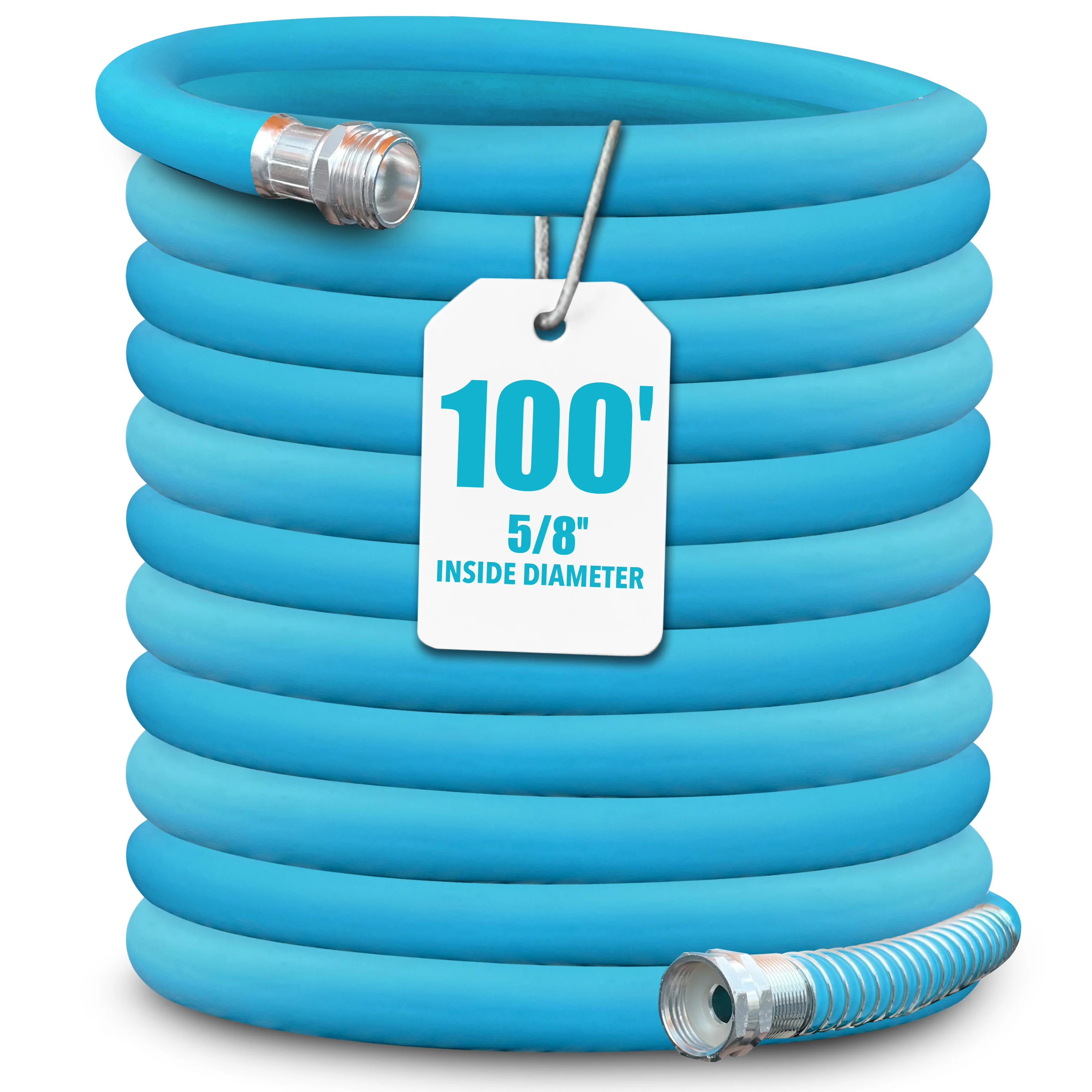 Aqua Joe Hybrid Polymer FLEX Garden Hose | 100-Foot | 5/8-Inch Diameter