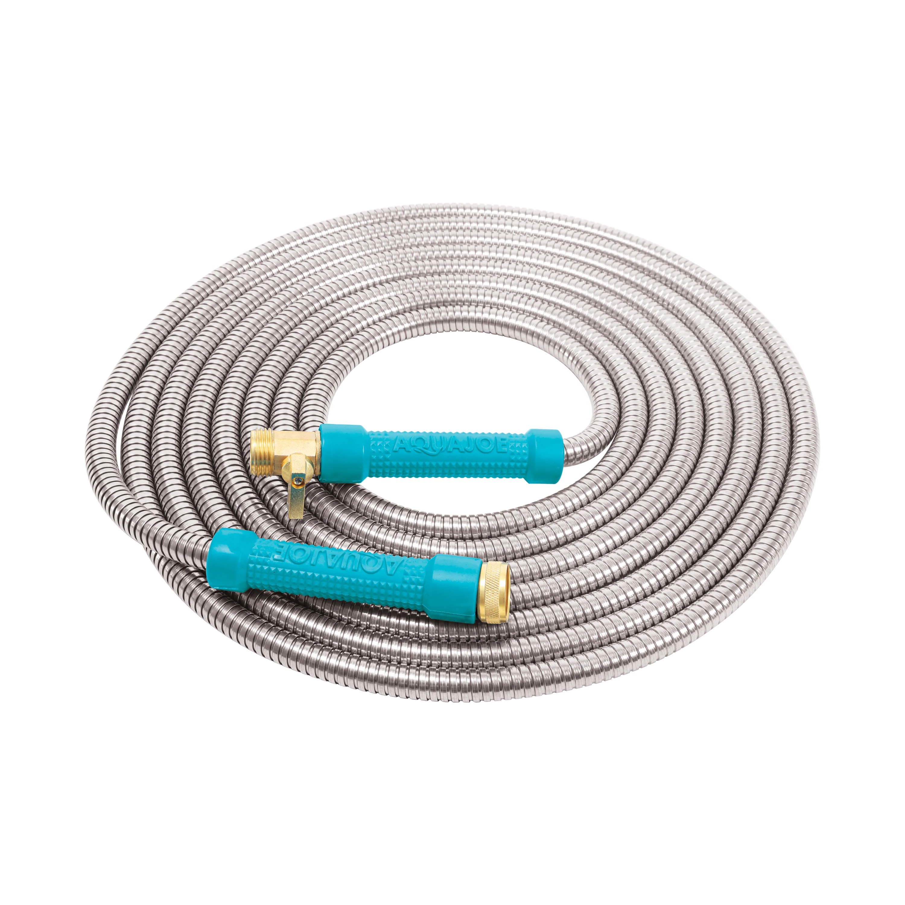 Aqua Joe AJSGH25-MAX Heavy-Duty Puncture Proof Garden Hose | 25-Foot | 1/2-Inch | w/ Brass Fitting & On/Off Valve | Spiral Constructed 304-Stainless Steel Metal - Image 13