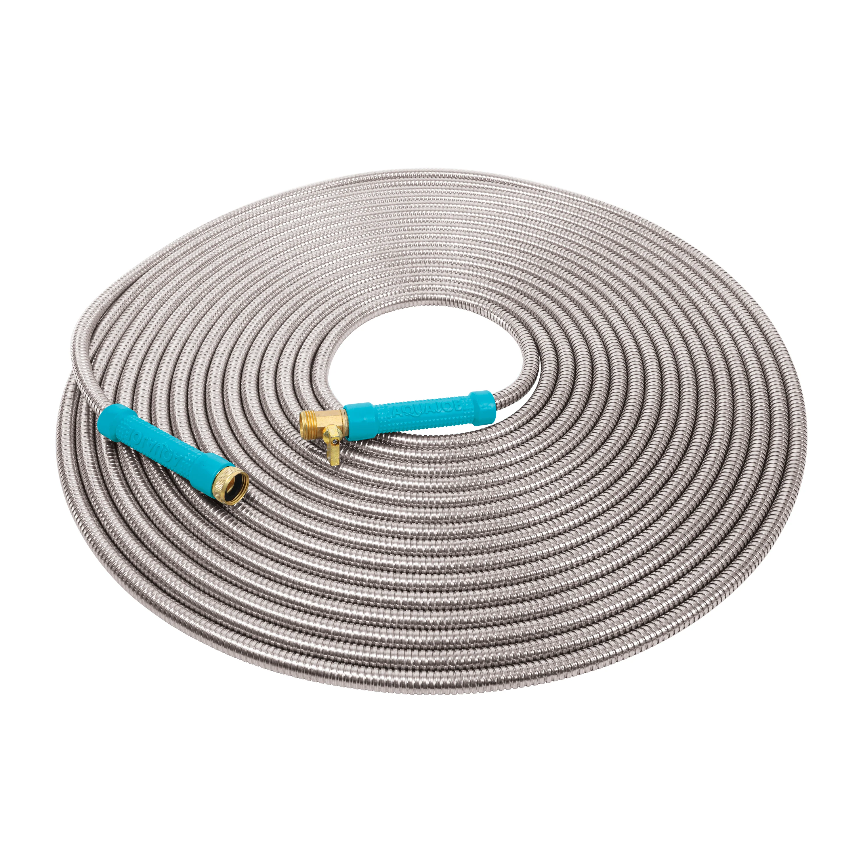 Aqua Joe AJSGH75-MAX Heavy-Duty Puncture Proof Garden Hose | 75-Foot | 1/2-Inch | w/ Brass Fitting & On/Off Valve | Spiral Constructed 304-Stainless Steel Metal - Image 23