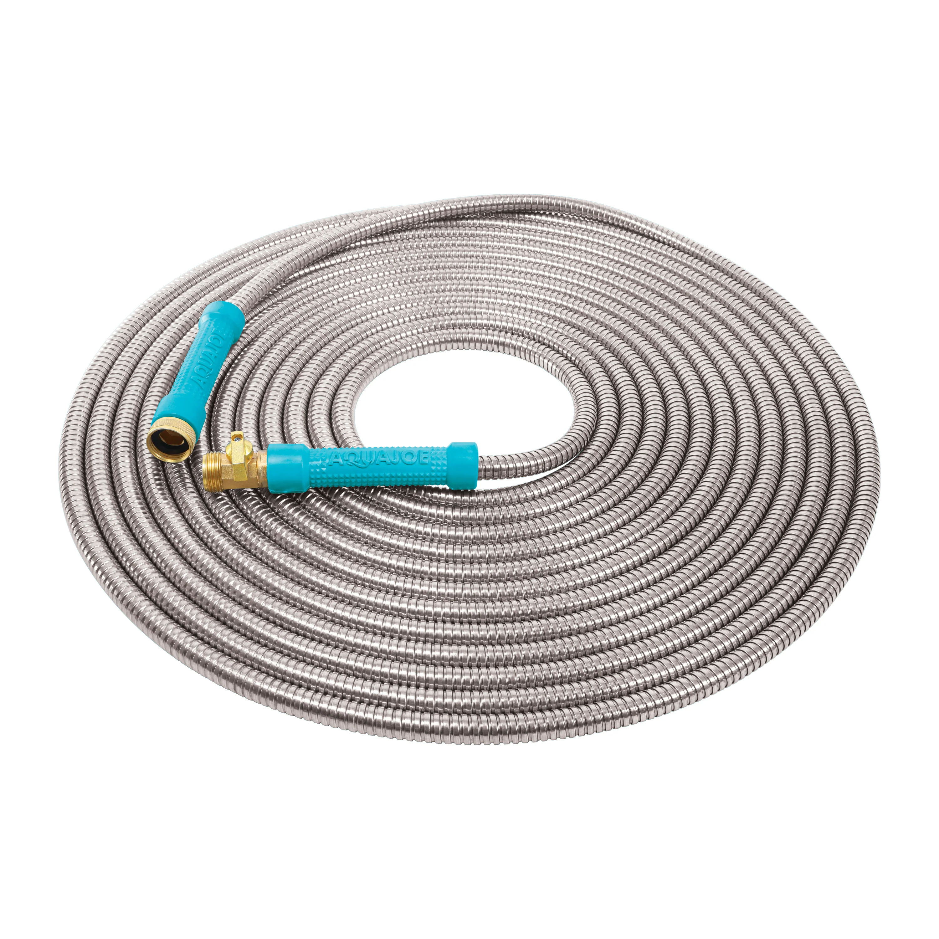Aqua Joe AJSGH50-MAX Heavy-Duty Puncture Proof Garden Hose | 50-Foot | 1/2-Inch | w/ Brass Fitting & On/Off Valve | Spiral Constructed 304-Stainless Steel Metal - Image 24