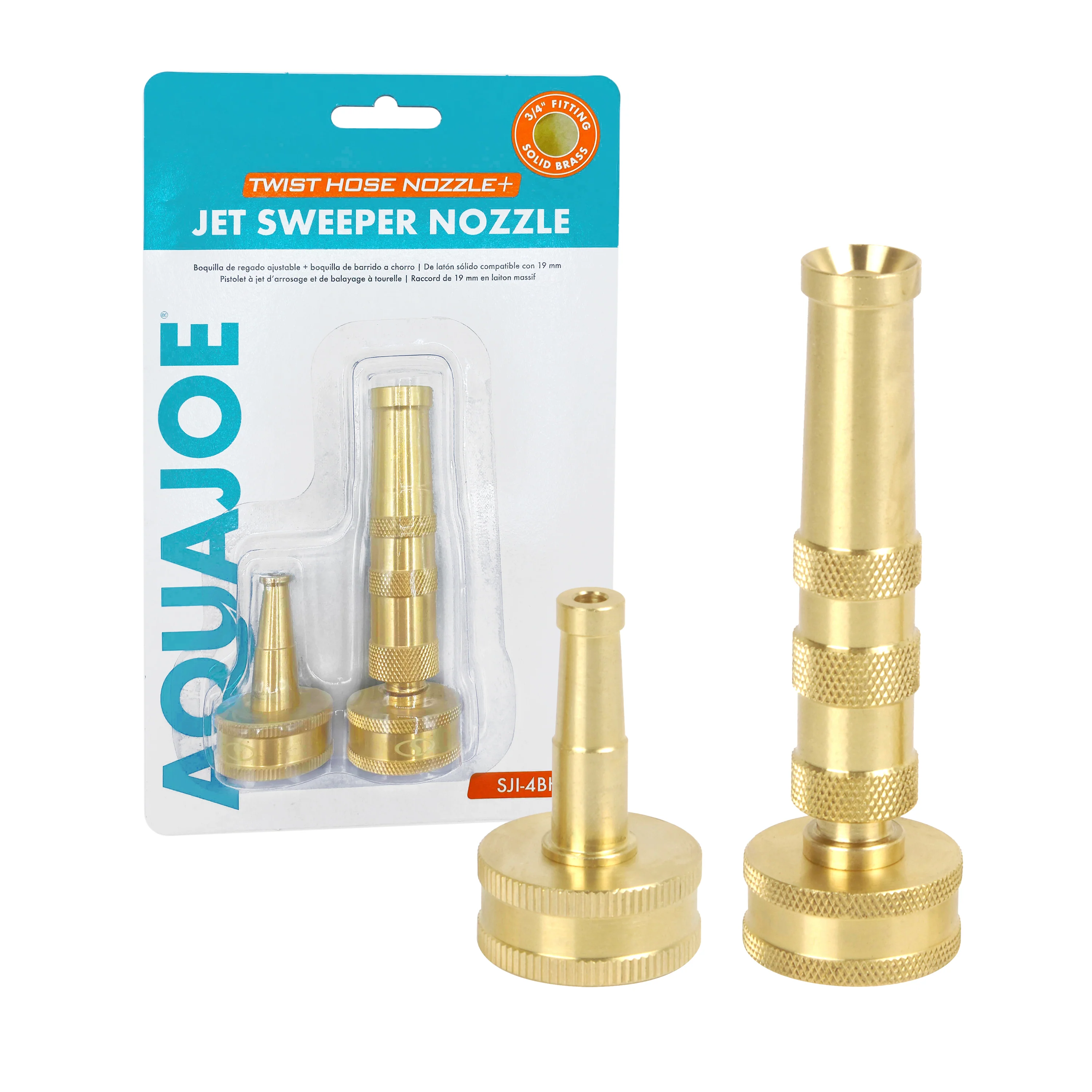 Aqua Joe Fiberjacket Brass Hose Nozzle Bundle | Includes 100-Foot Fiberjacket Hose and Brass Nozzles - Image 3