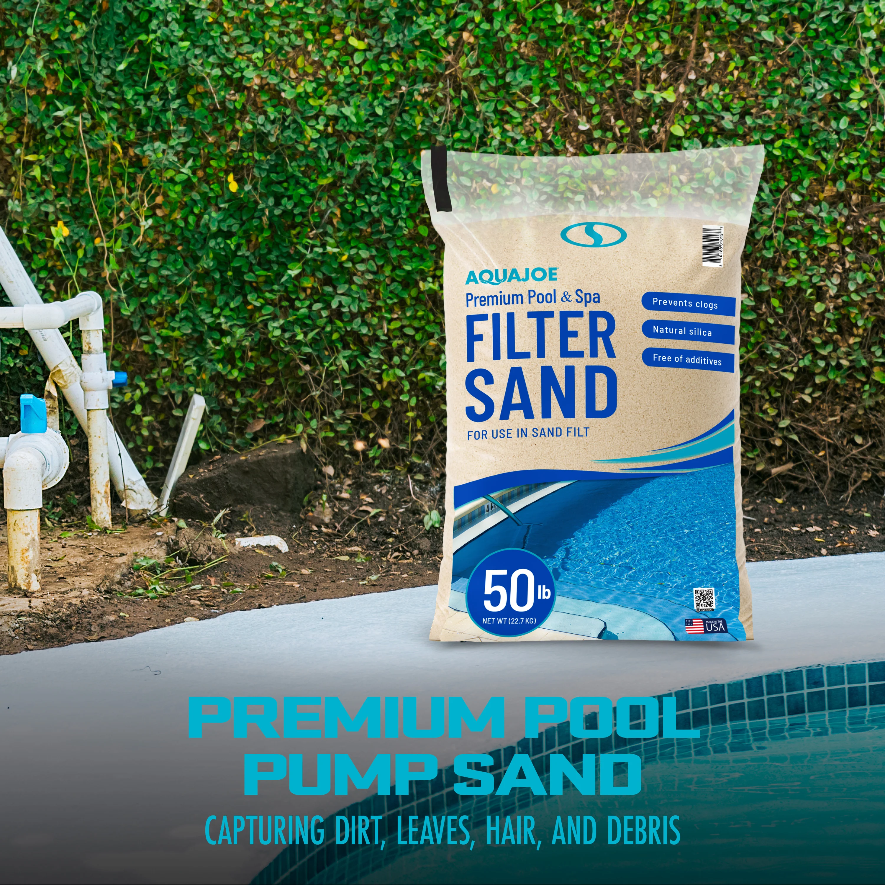 Aqua Joe Premium Pool + Spa Filter Sand | Natural Silica | 50 Lb. Bag - Image 4