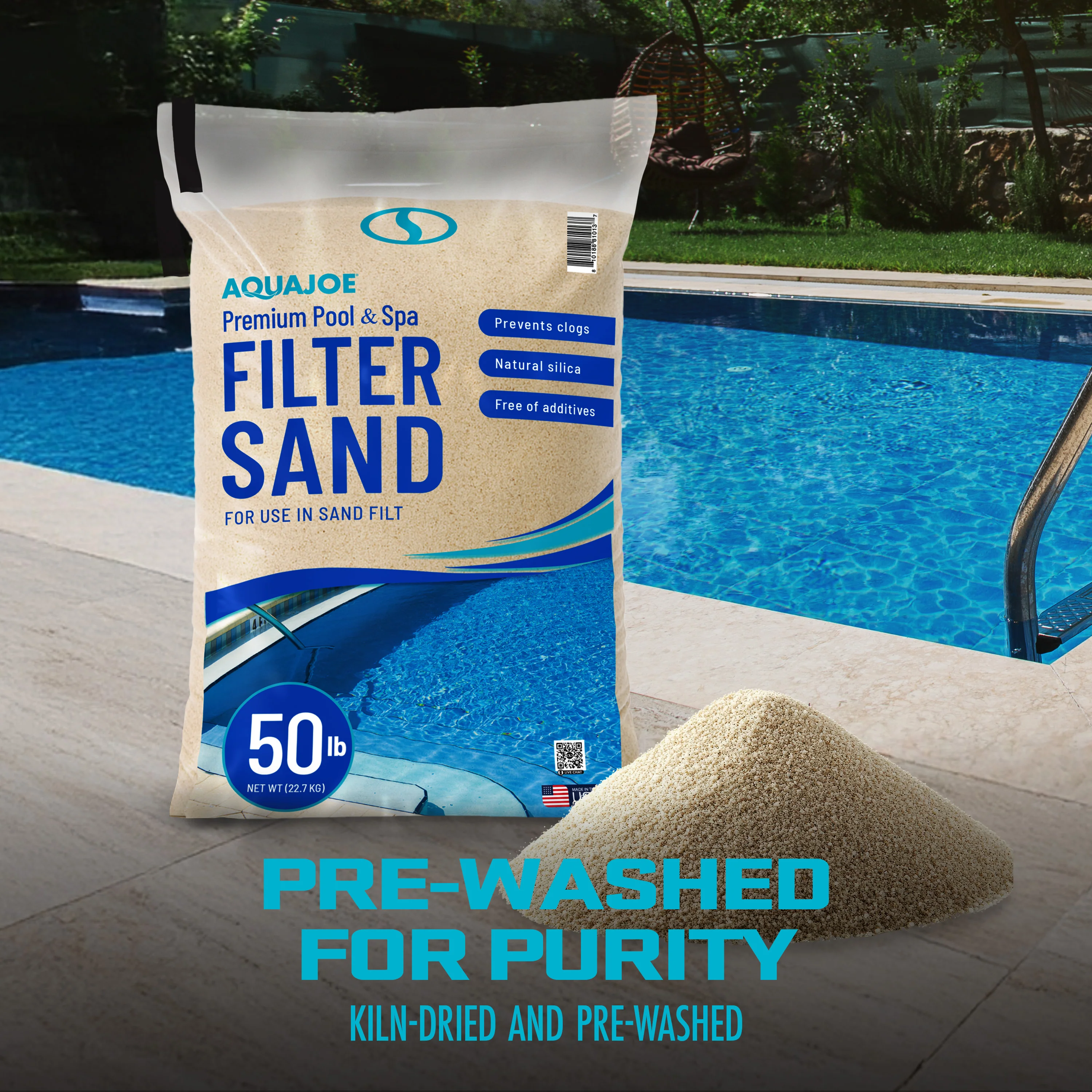 Aqua Joe Premium Pool + Spa Filter Sand | Natural Silica | 50 Lb. Bag - Image 7