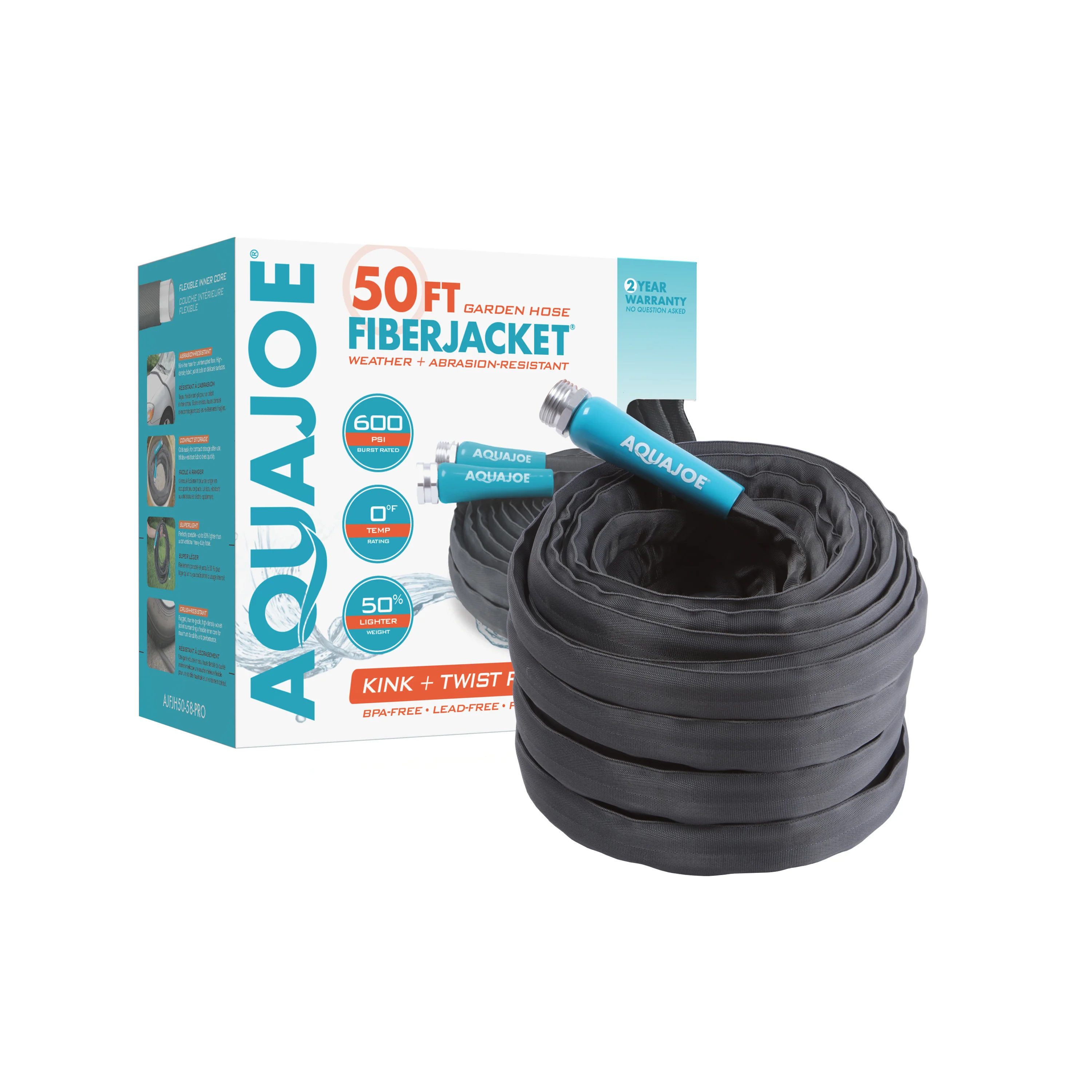 Aqua Joe Hose Powered Foamer Cannon Car Wash Kit | Includes Hose Powered Foam Cannon, 50-Foot PRO Hose, and Auto Foam Car Wash Soap - Image 3