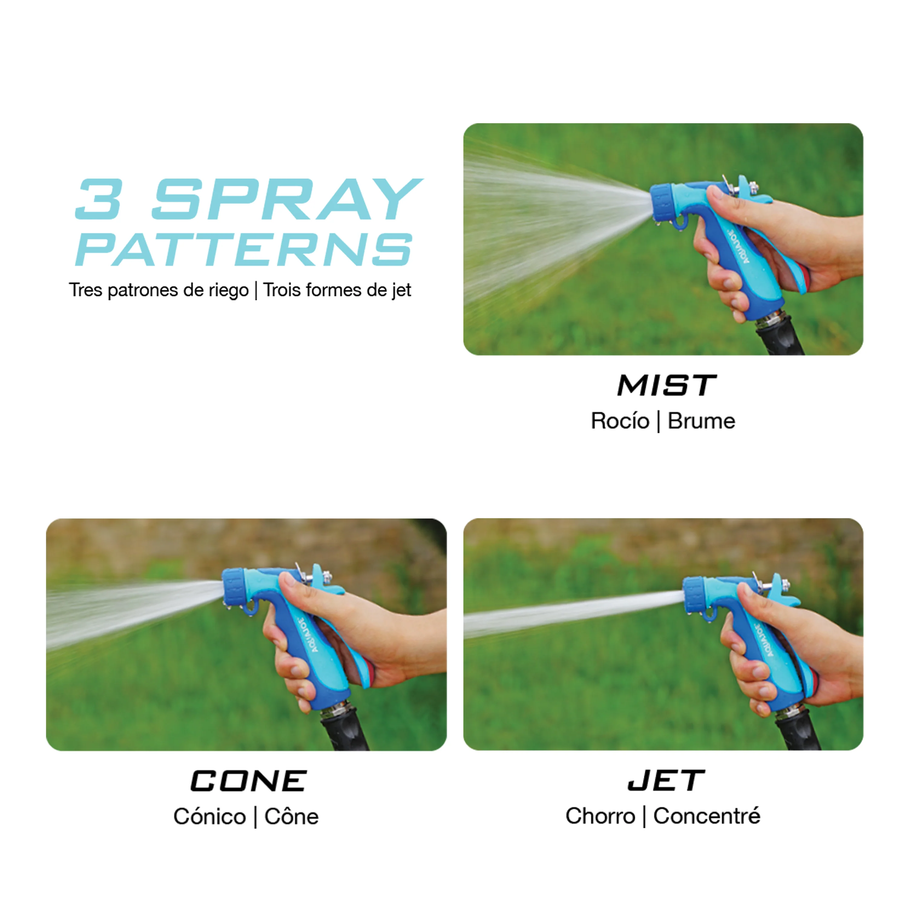 Aqua Joe AJHN100-2PK Indestructible Series Metal Insulated Nozzle | W/ Rubber Over Mold for Hot/Cold Use | 3-Spray Pattern | 2 Pack - Image 6