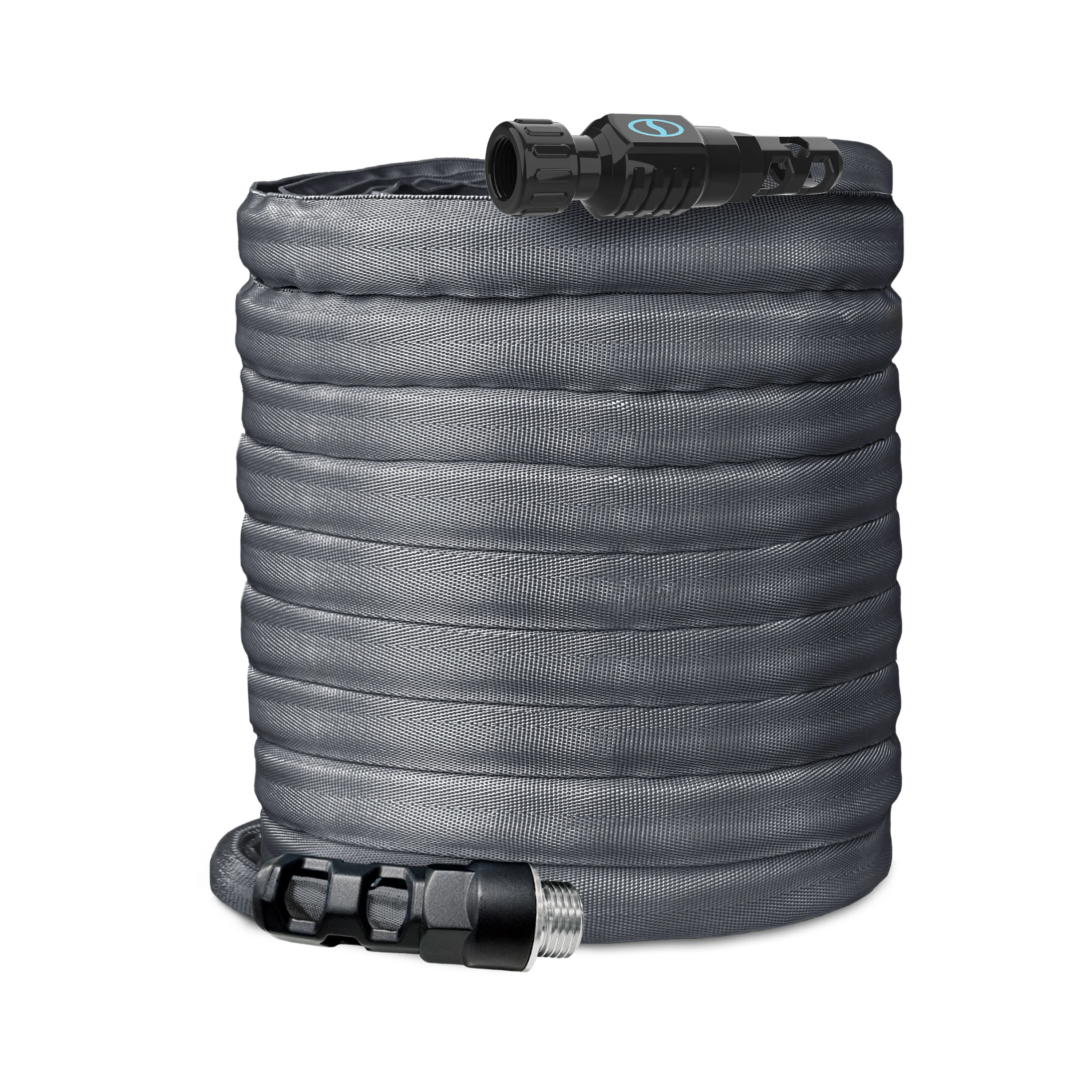Aqua Joe Kink + Twist-Resistant Weather-Resistant FiberJacket Garden Hose | 100-Foot | 5/8-Inch Diameter