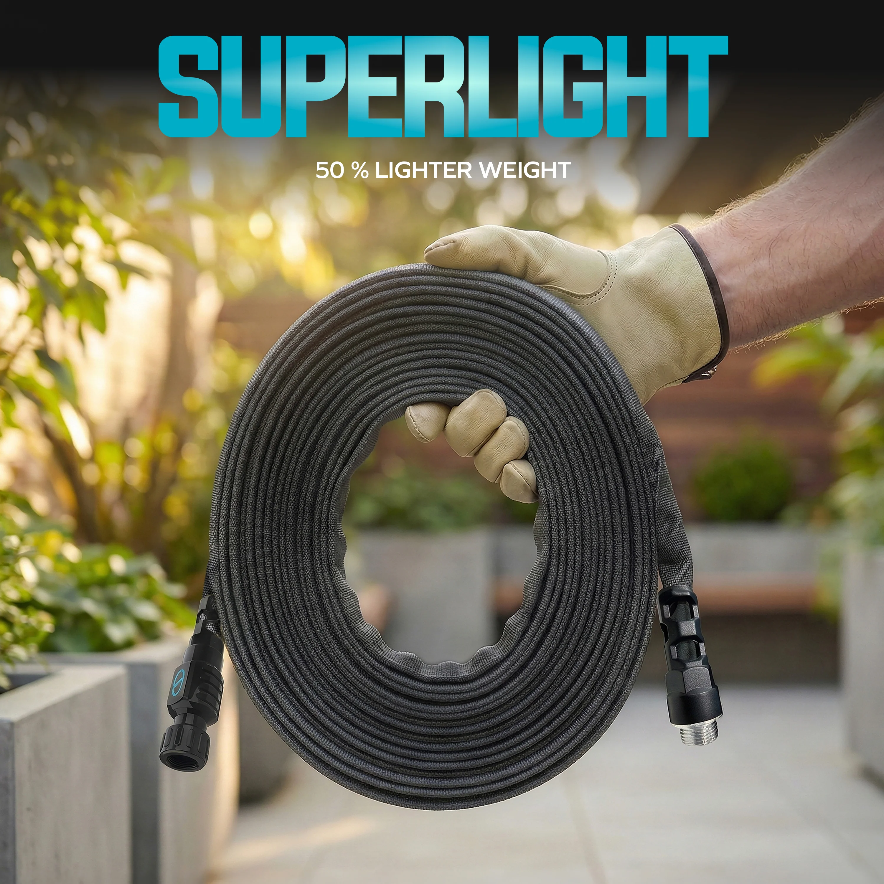 Aqua Joe Kink + Twist-Resistant Weather-Resistant FiberJacket Garden Hose | 100-Foot | 5/8-Inch Diameter - Image 4