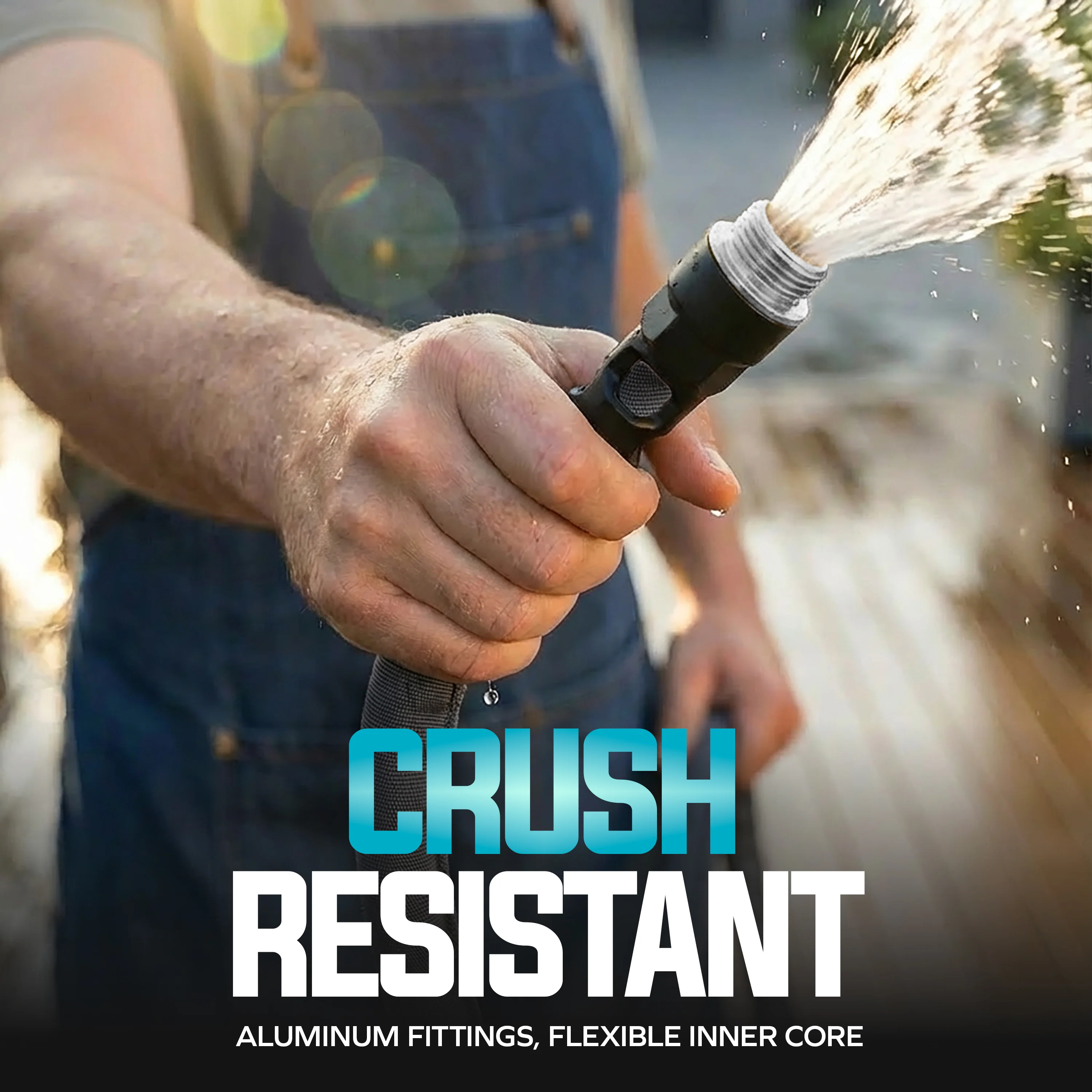 Aqua Joe Kink + Twist-Resistant Weather-Resistant FiberJacket Garden Hose | 50-Foot | 5/8-Inch Diameter - Image 5