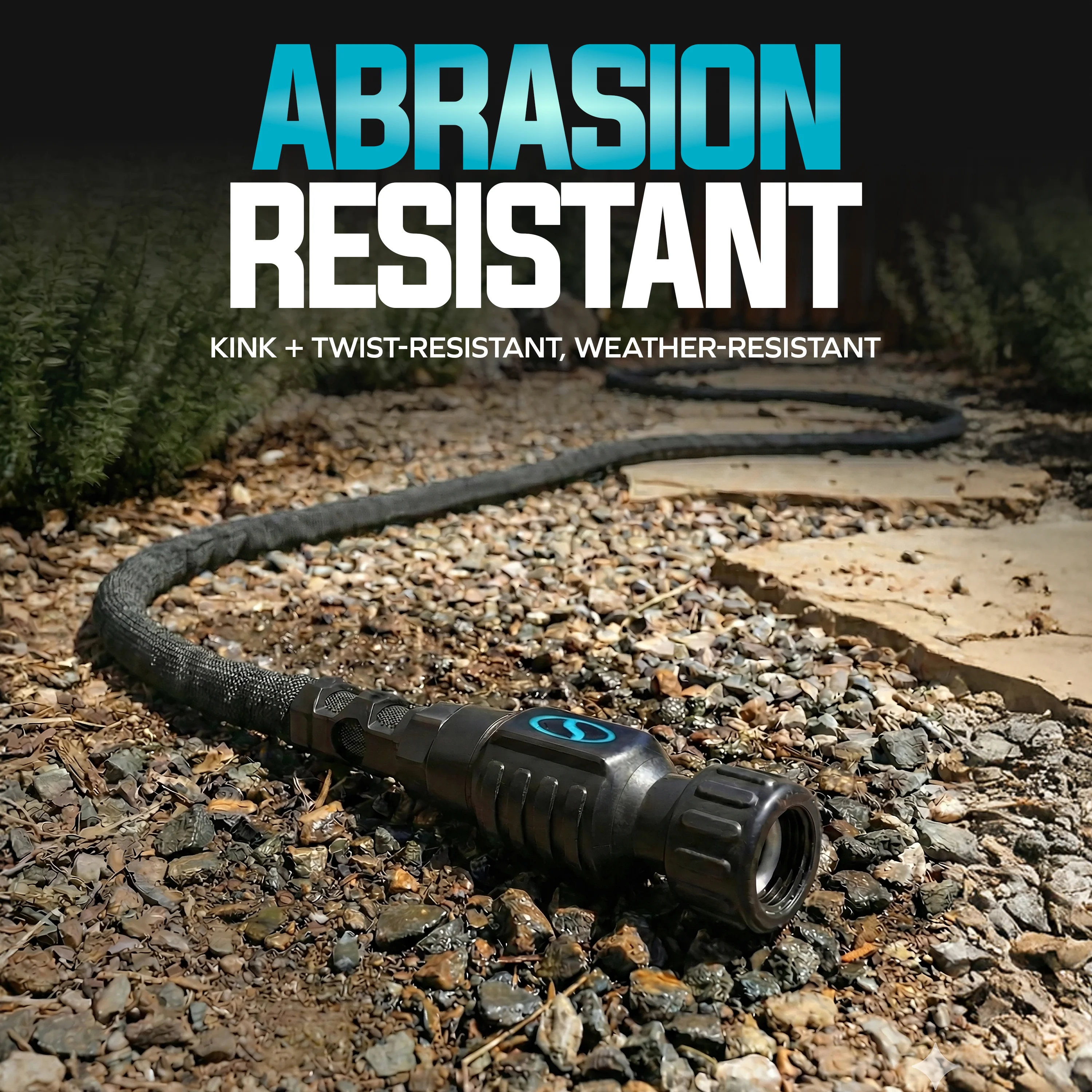 Aqua Joe Kink + Twist-Resistant Weather-Resistant FiberJacket Garden Hose | 50-Foot | 5/8-Inch Diameter - Image 6