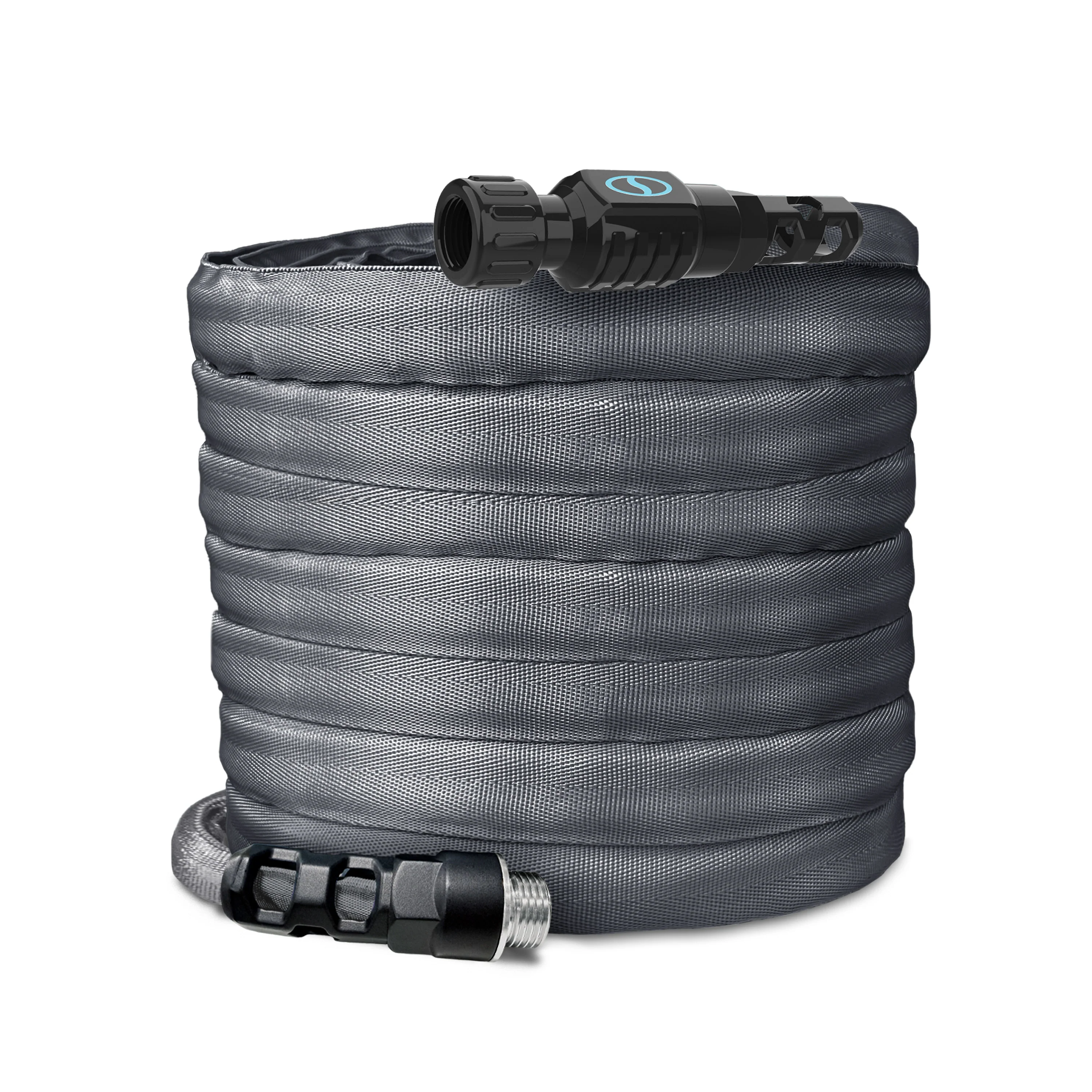 Aqua Joe Kink + Twist-Resistant Weather-Resistant FiberJacket Garden Hose | 75-Foot | 5/8-Inch Diameter
