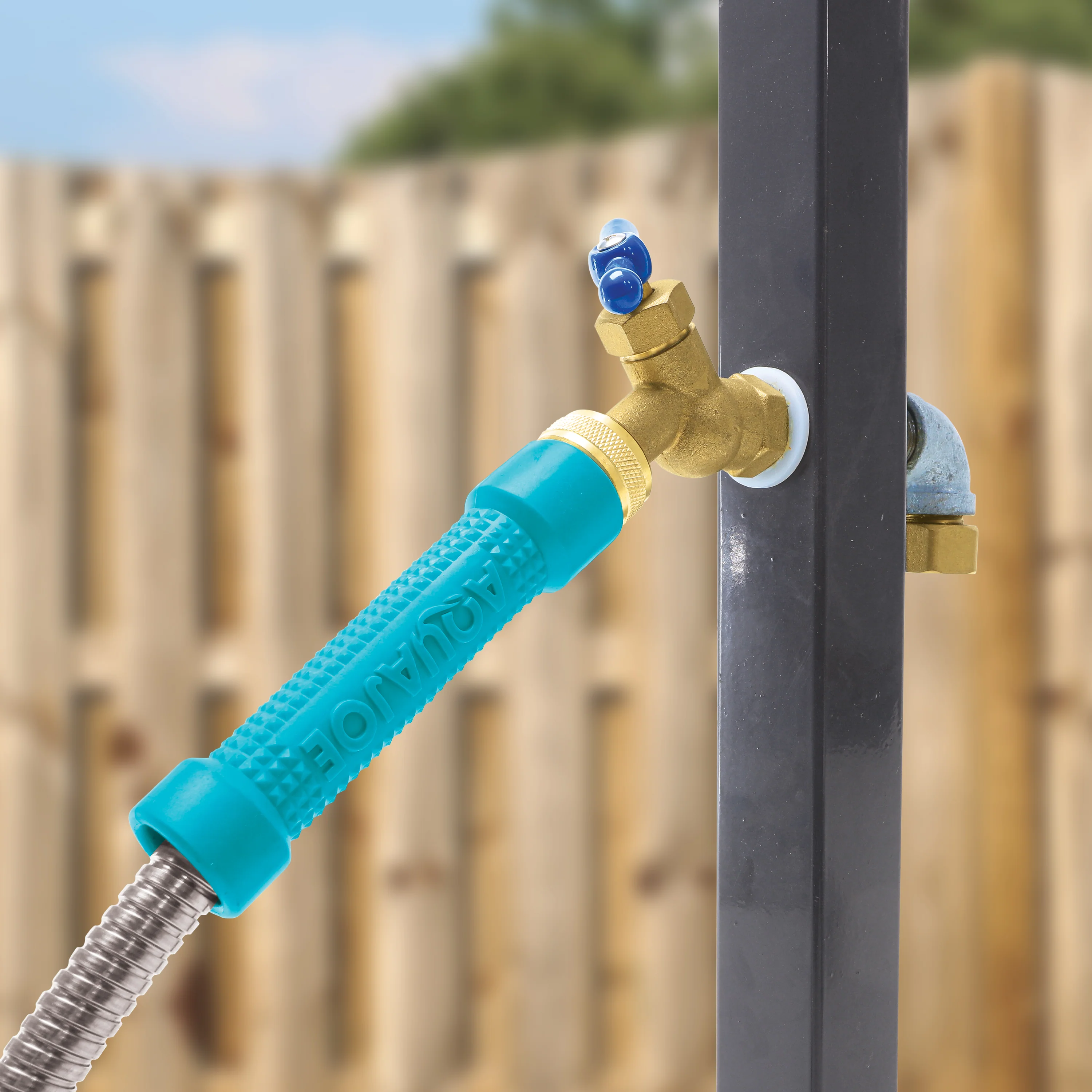 Aqua Joe Metal Garden Hose and Sprinkler Bundle | 50ft Metal Garden Hose + Oscillating Sprinkler - Image 6