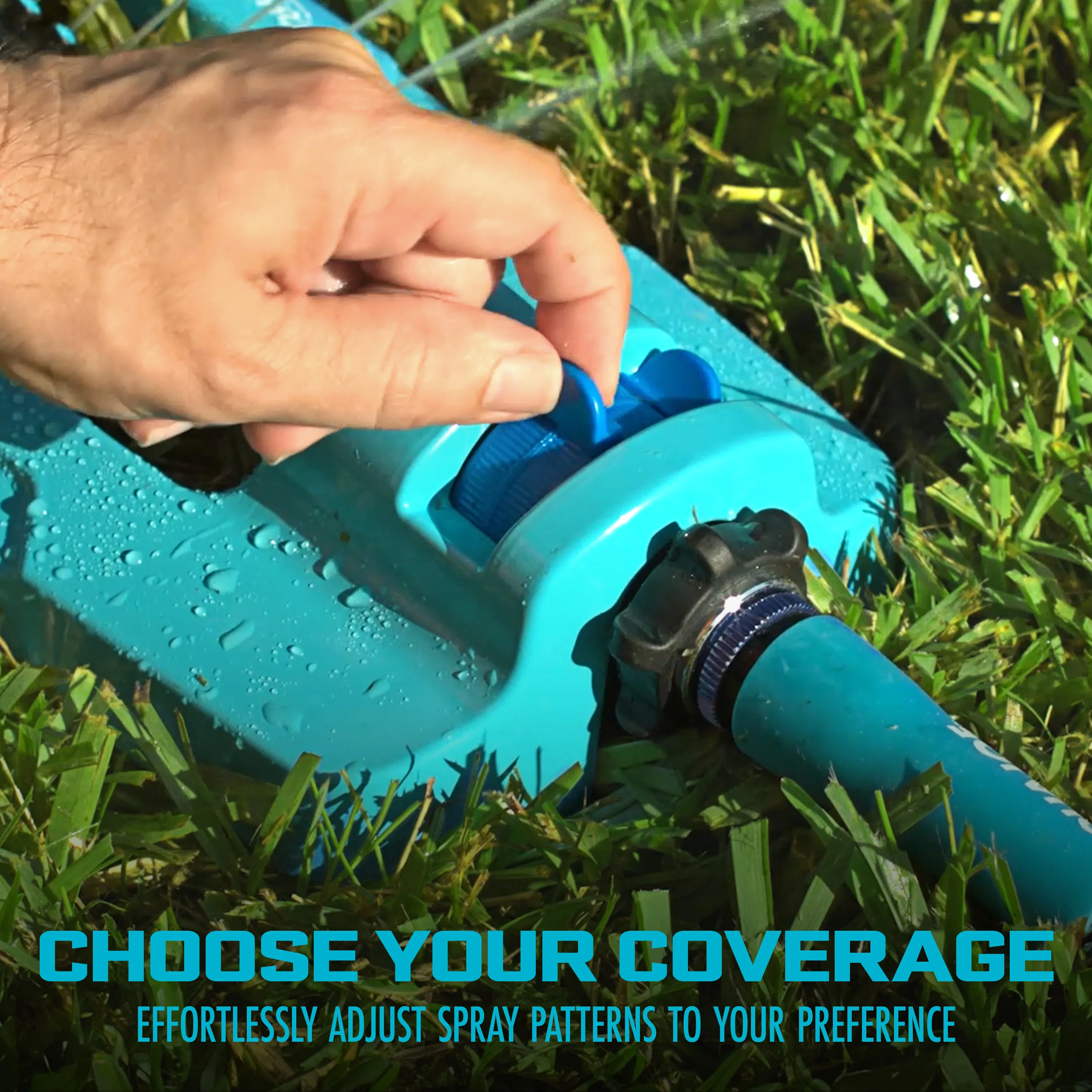 Aqua Joe Indestructible Jumbo Metal Base Oscillating Sprinkler | 4,400 Sq. Ft. Max Coverage - Image 3