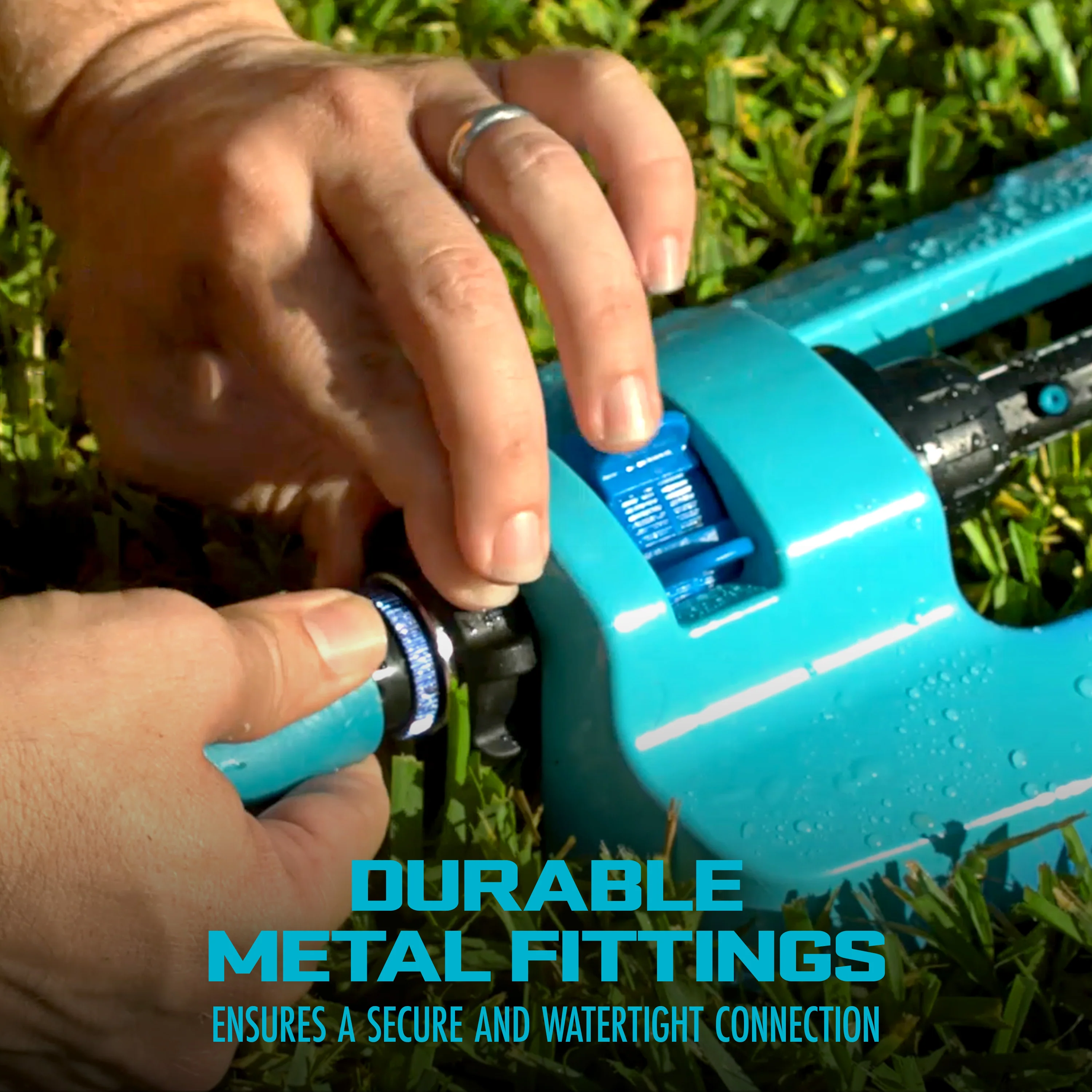 Aqua Joe Indestructible Jumbo Metal Base Oscillating Sprinkler | 4,400 Sq. Ft. Max Coverage - Image 6