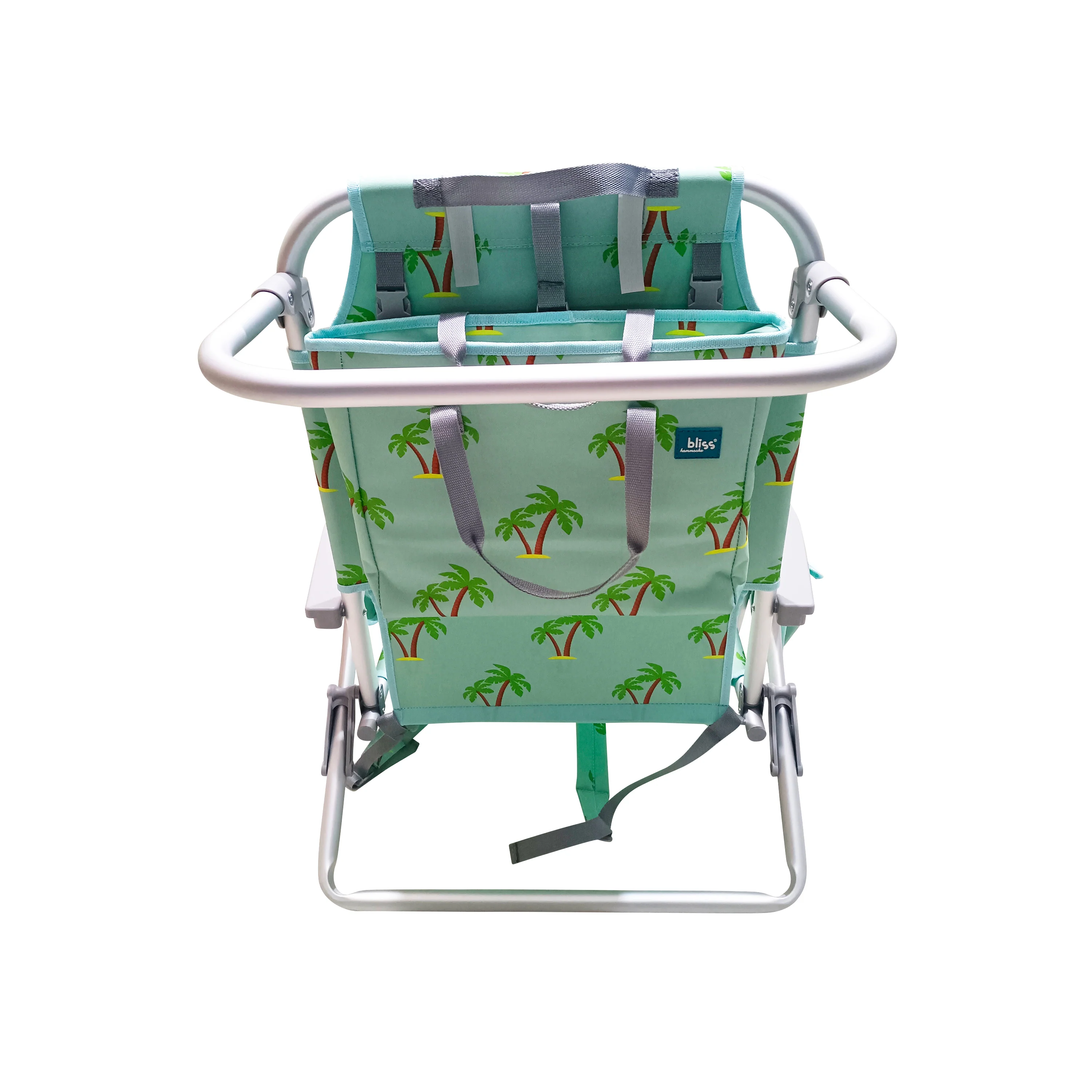 Bliss Hammocks BBC-350-PT Backpack Aluminum Beach Chair W/ Side Pocket & Detachable Cooler Bag | 5 Reclining Positions | 275 Lb. Capacity (Palm Tree) - Image 5