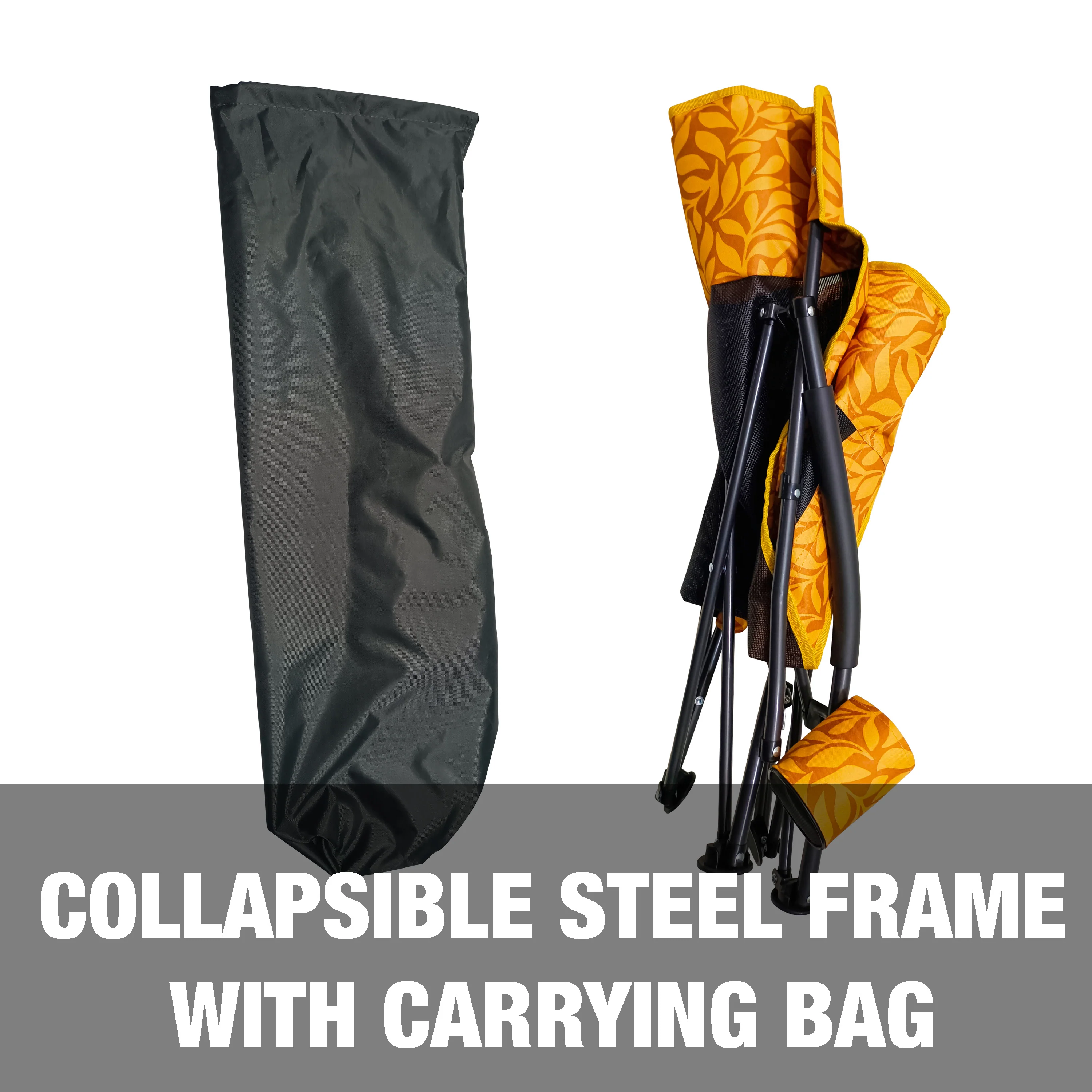 Bliss Hammocks BBC-353-AL Collapsible Beach Chair W/ Cup Holder | Storage Bag Included | 275 Lb. Capacity (Amber Leaf) - Image 7
