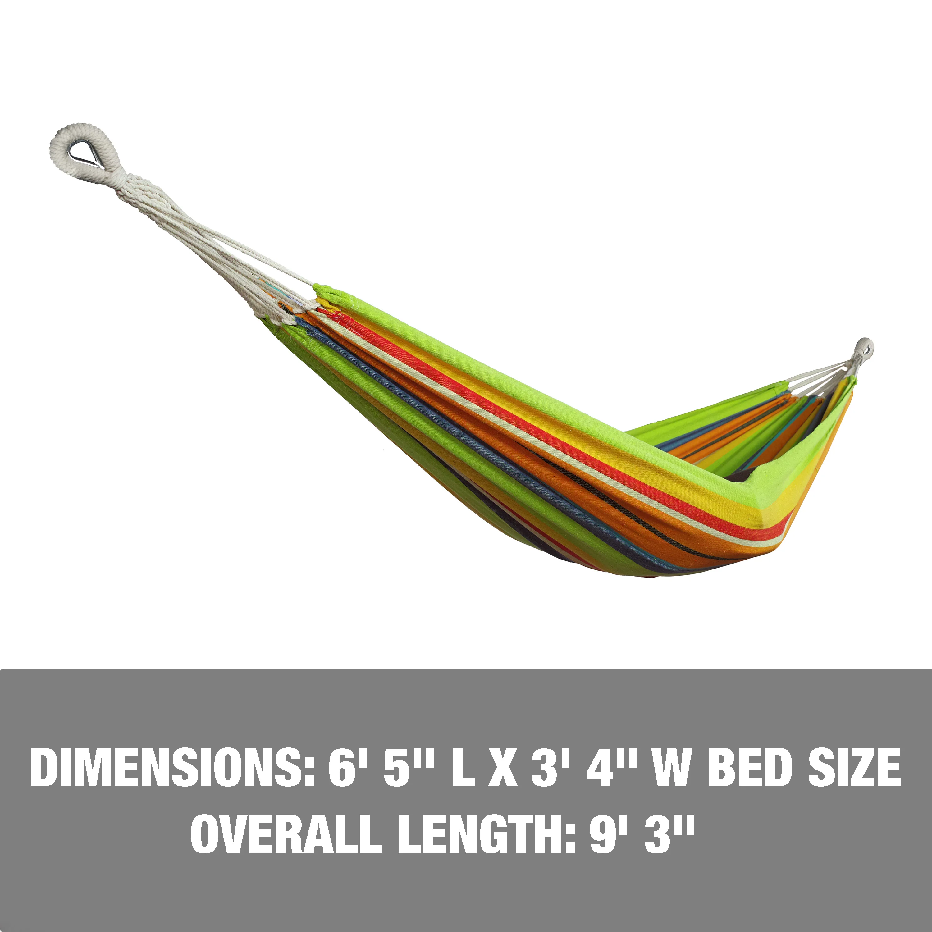 Bliss Hammocks BH-400-GC Hammock in a Bag W/ Rope loops & Hanging Hardware | 40-in. Wide | 220 Lb. Capacity (Guacamole Stripe) - Image 6