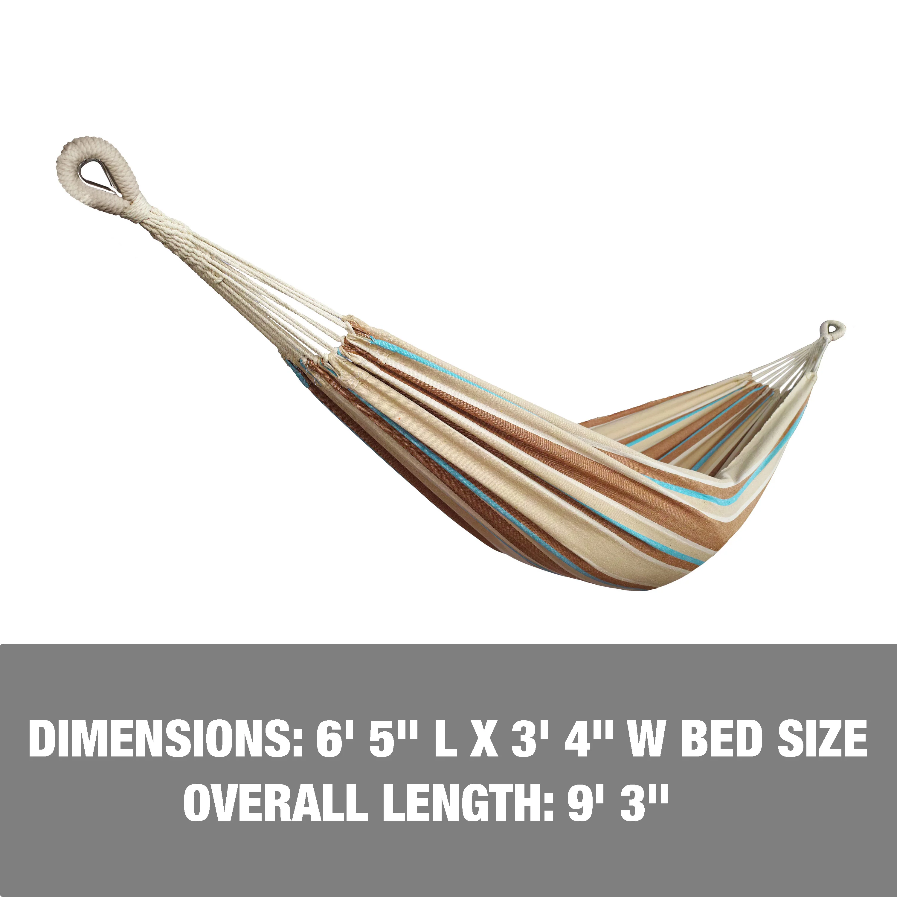 Bliss Hammocks BH-400-HA Hammock in a Bag W/ Rope loops & Hanging Hardware | 40-in. Wide | 220 Lb. Capacity (Hampton Stripe) - Image 4