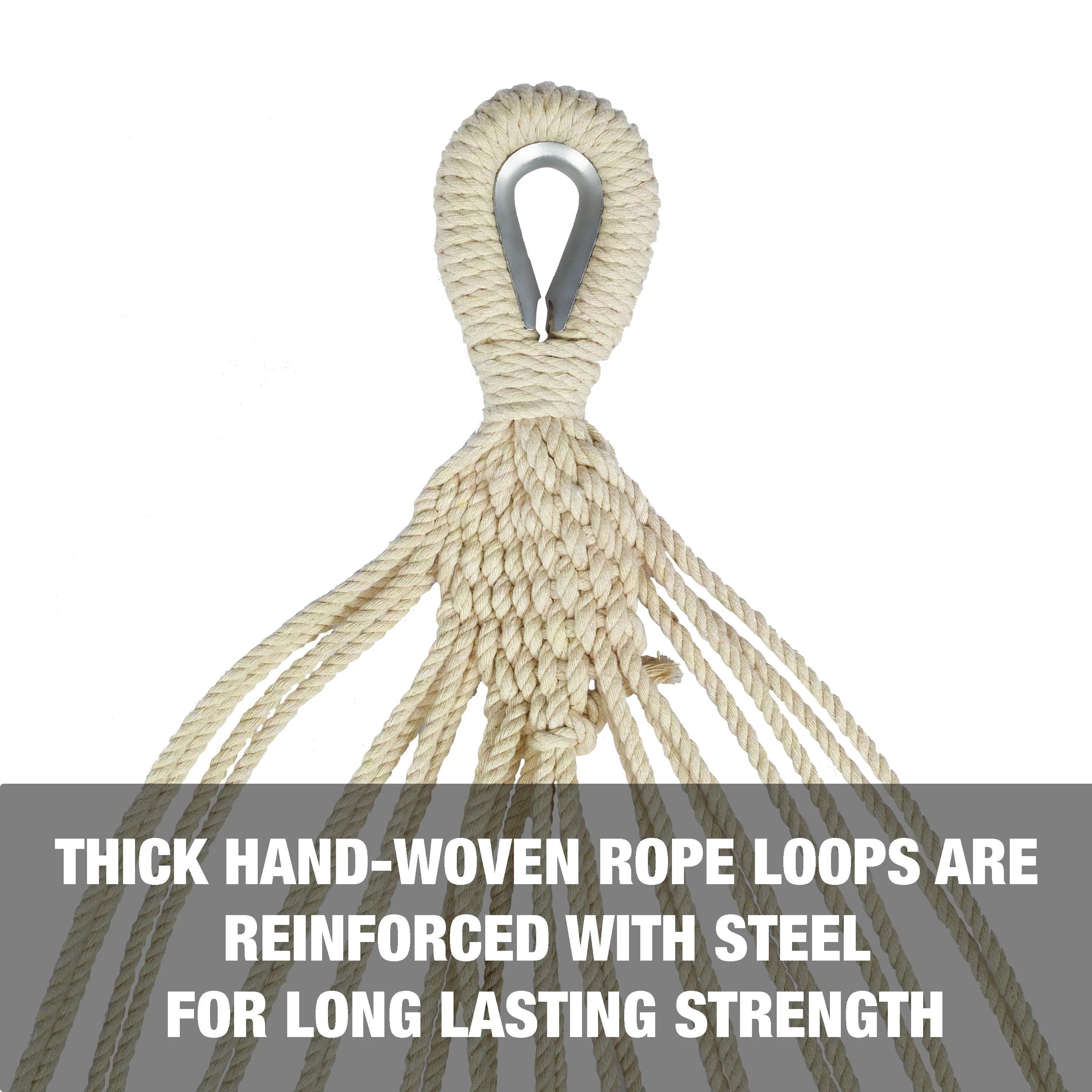 Bliss Hammocks BH-400-HA Hammock in a Bag W/ Rope loops & Hanging Hardware | 40-in. Wide | 220 Lb. Capacity (Hampton Stripe) - Image 6