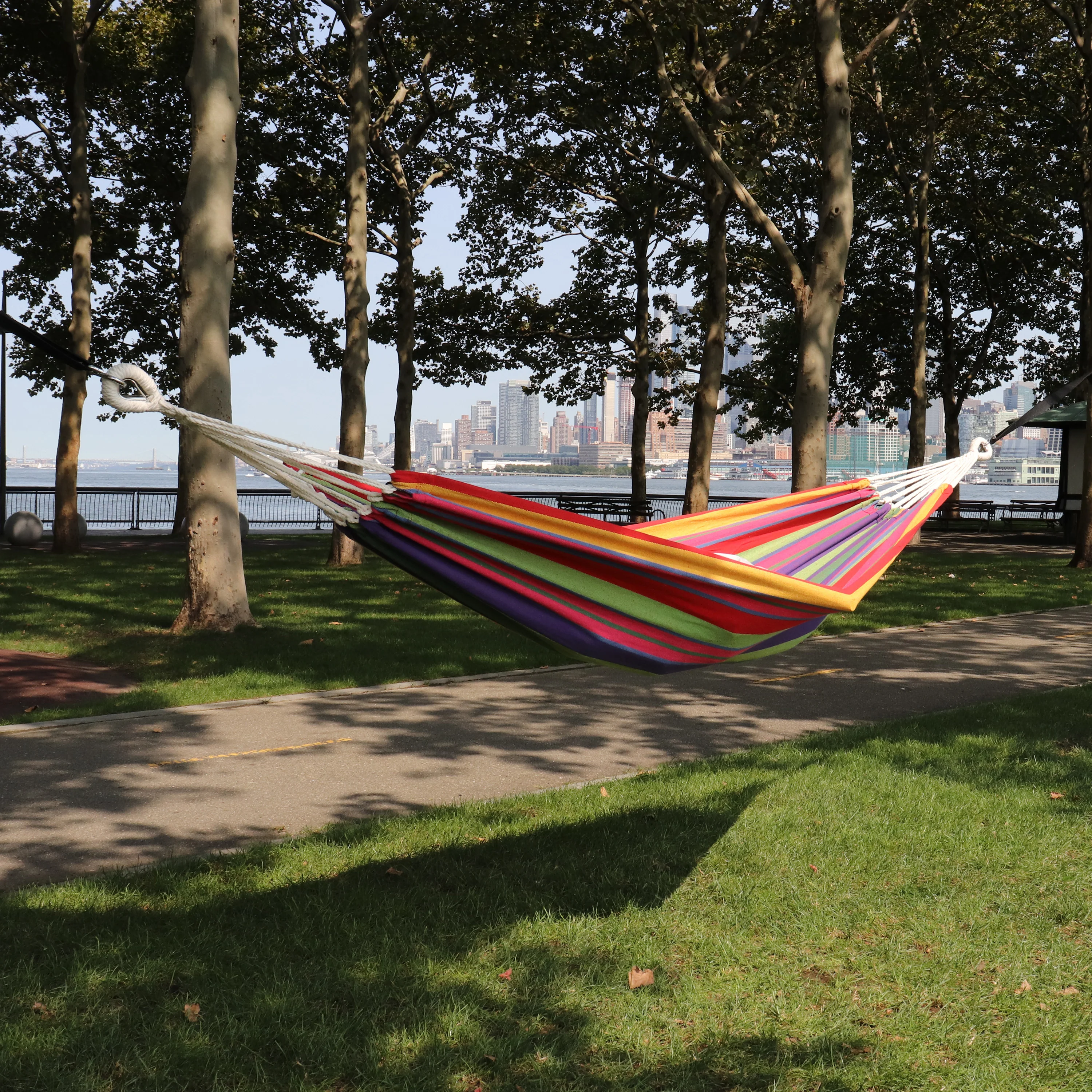 Bliss Hammocks BH-400-MG Hammock in a Bag W/ Rope loops & Hanging Hardware | 40-in. Wide | 220 Lb. Capacity (Mardi Gras) - Image 7