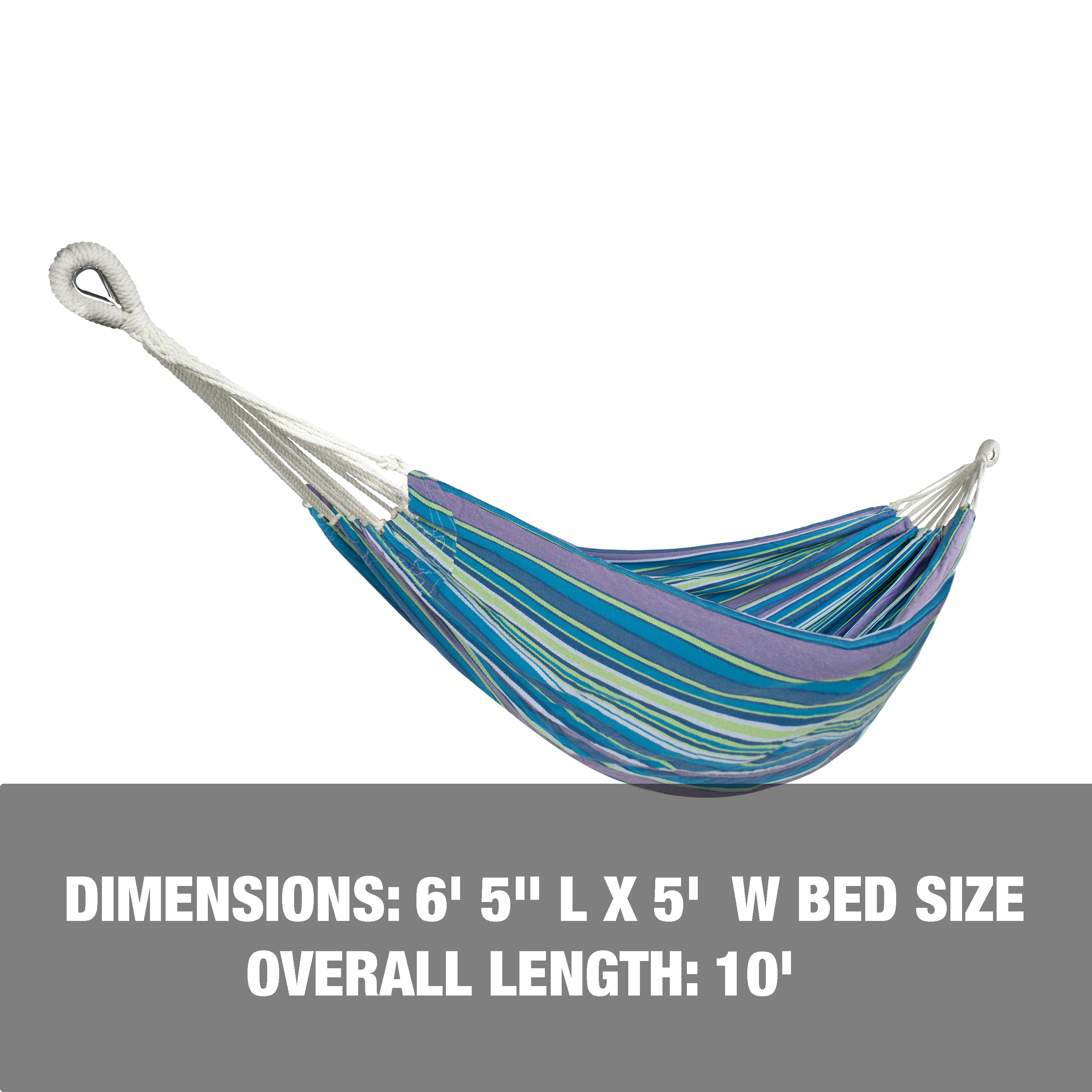 Bliss Hammocks BH-401-MB Double Hammock in a Bag W/ Rope loops & Hanging Hardware | 60-in. Wide | 265 Lb. Capacity (Malibu) - Image 3