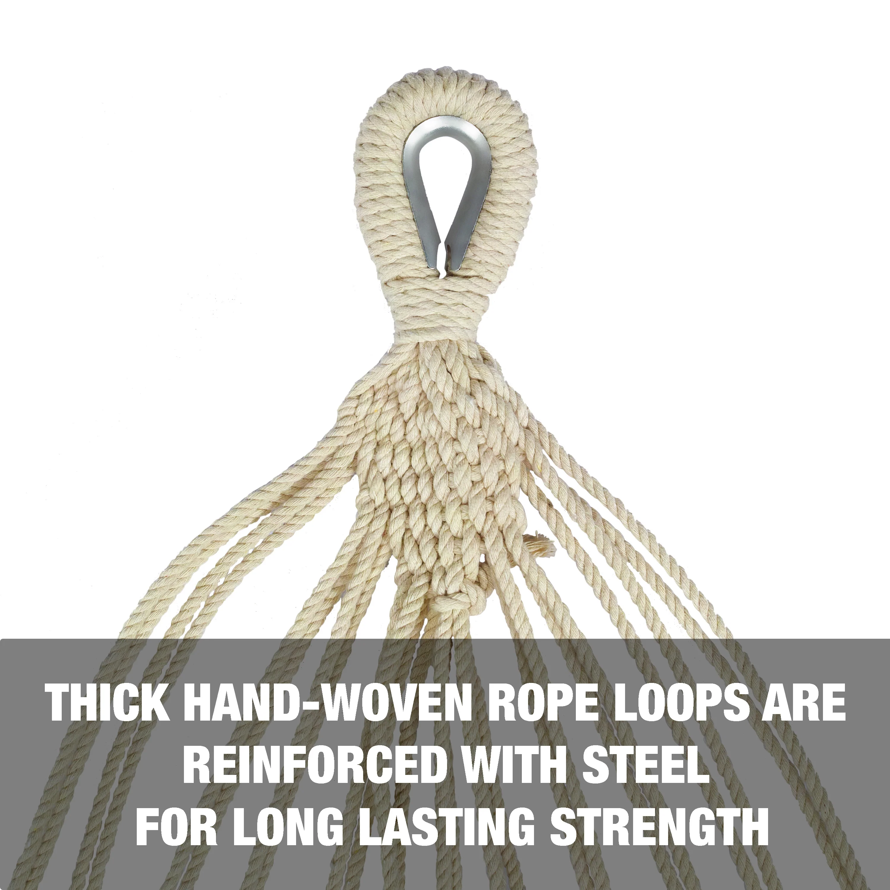 Bliss Hammocks BH-401-MB Double Hammock in a Bag W/ Rope loops & Hanging Hardware | 60-in. Wide | 265 Lb. Capacity (Malibu) - Image 5
