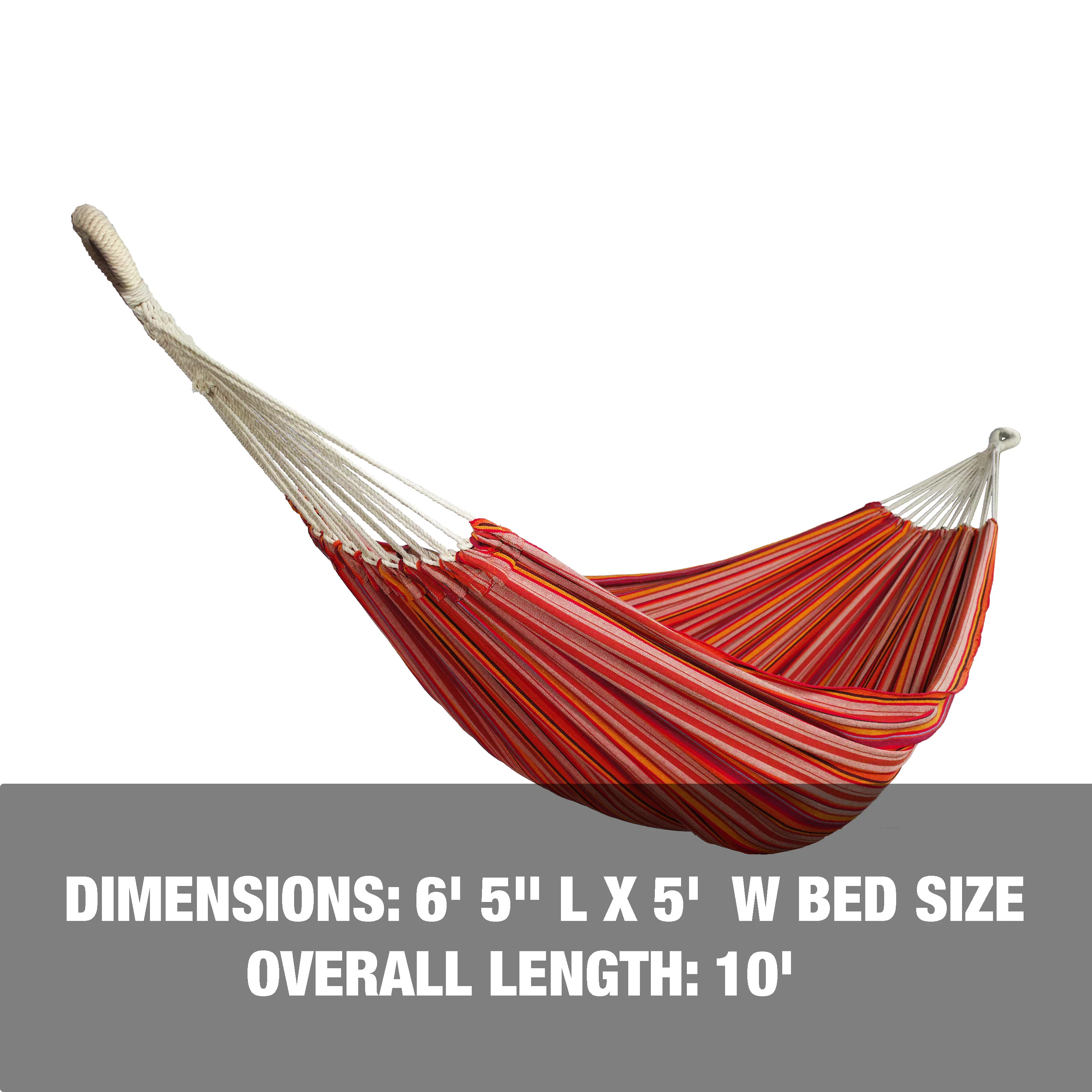Bliss Hammocks BH-401-TA Double Hammock in a Bag W/ Rope loops & Hanging Hardware | 60-in. Wide | 265 Lb. Capacity (Toasted Almond) - Image 2