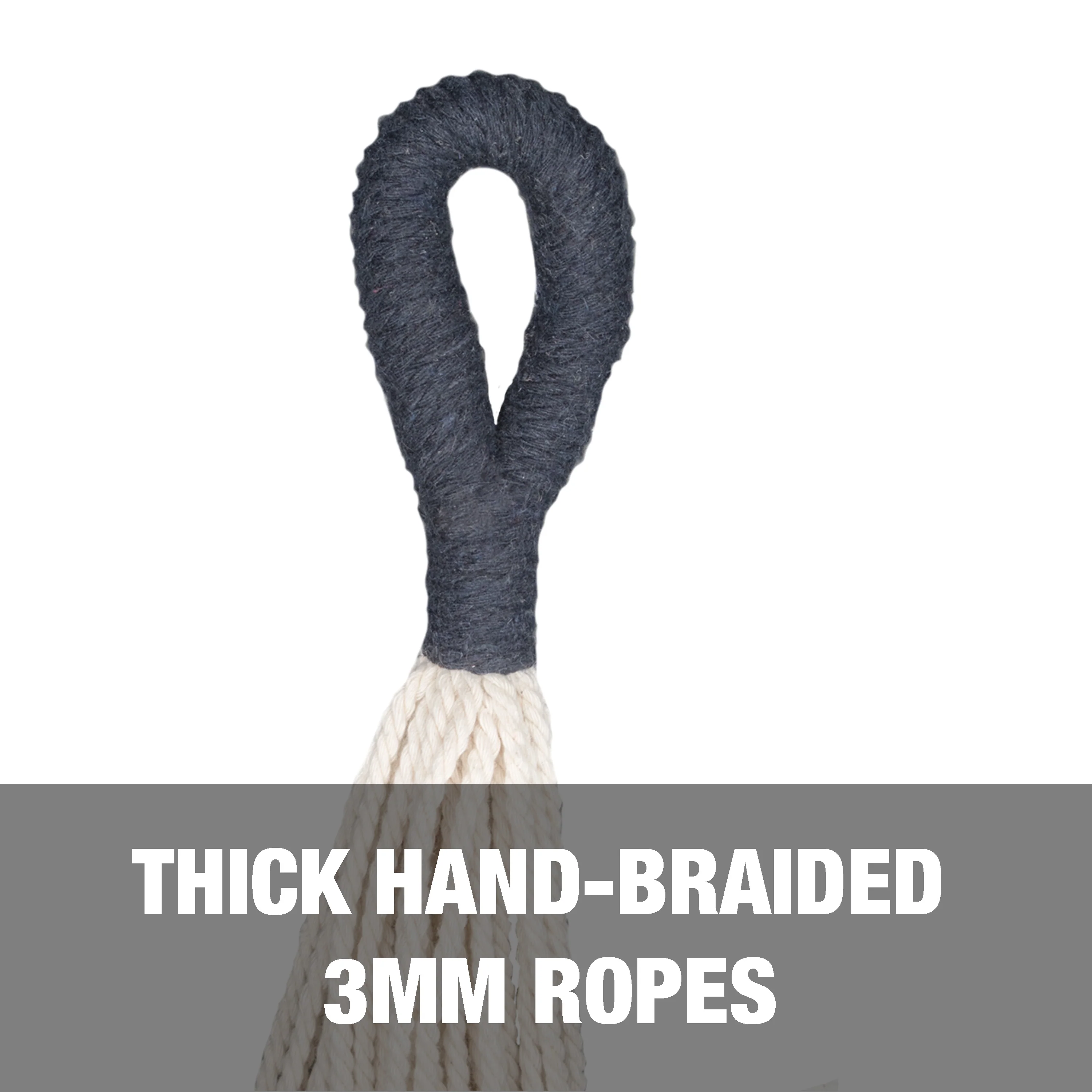 Bliss Hammocks BH-402RP-BL Brazilian Style Rope Hammock W/ Hanging Hardware | 34-in. Wide | 350 Lb. Capacity - Image 3