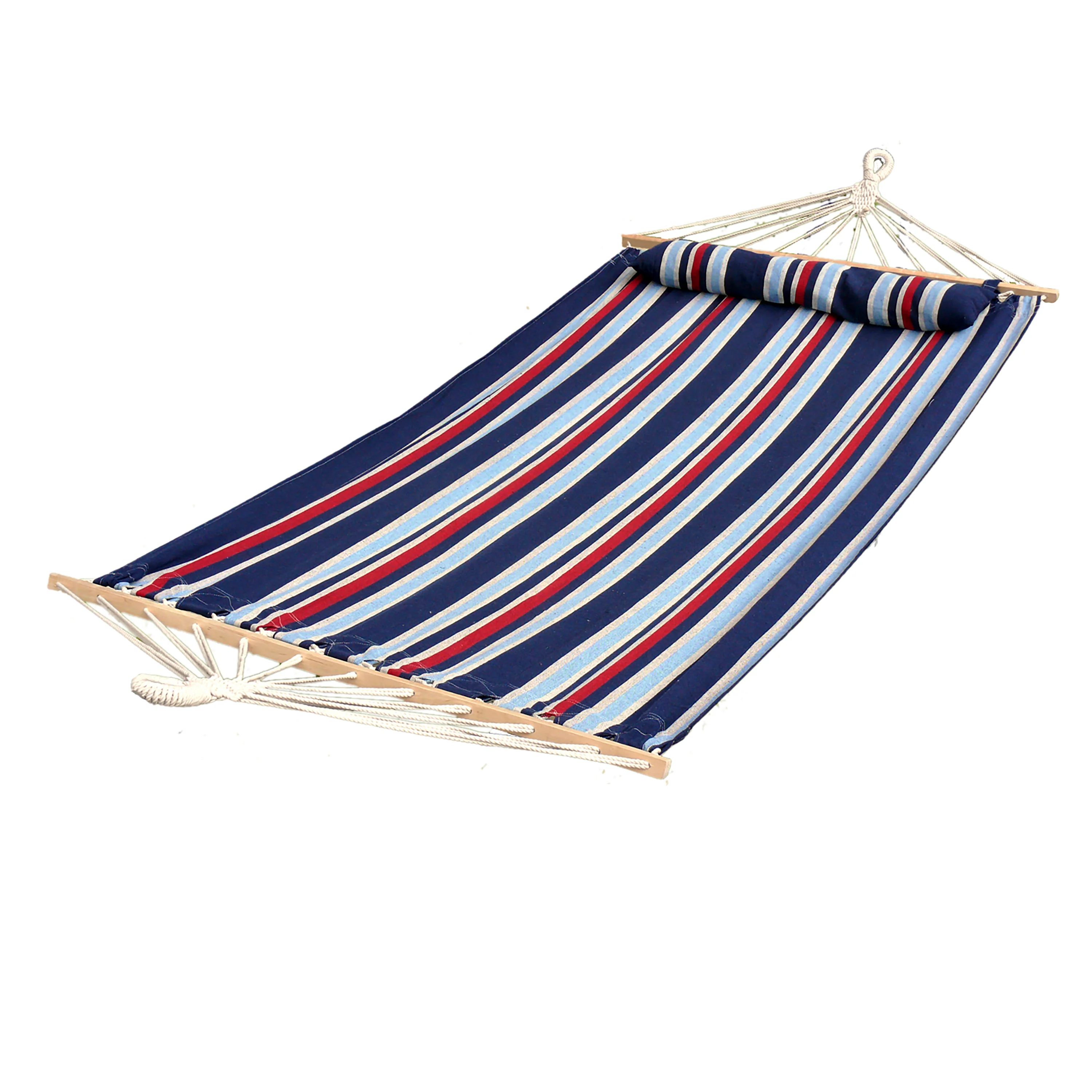 Bliss Hammocks BH-404C Caribbean Hammock W/ Pillow & Hanging Hardware | 48-in. Wide | 265 Lb. Capacity (Patriot)