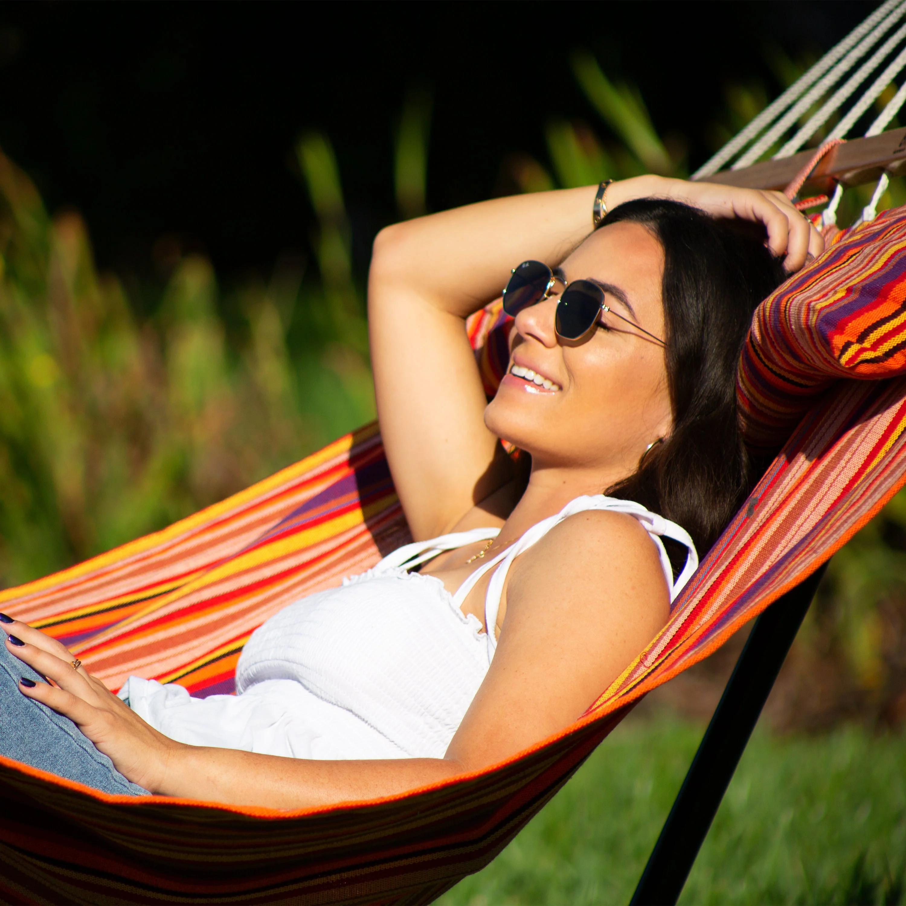 Bliss Hammocks BH-404F Caribbean Hammock W/ Pillow & Hanging Hardware | 48-in. Wide | 265 Lb. Capacity (Toasted Almond) - Image 8