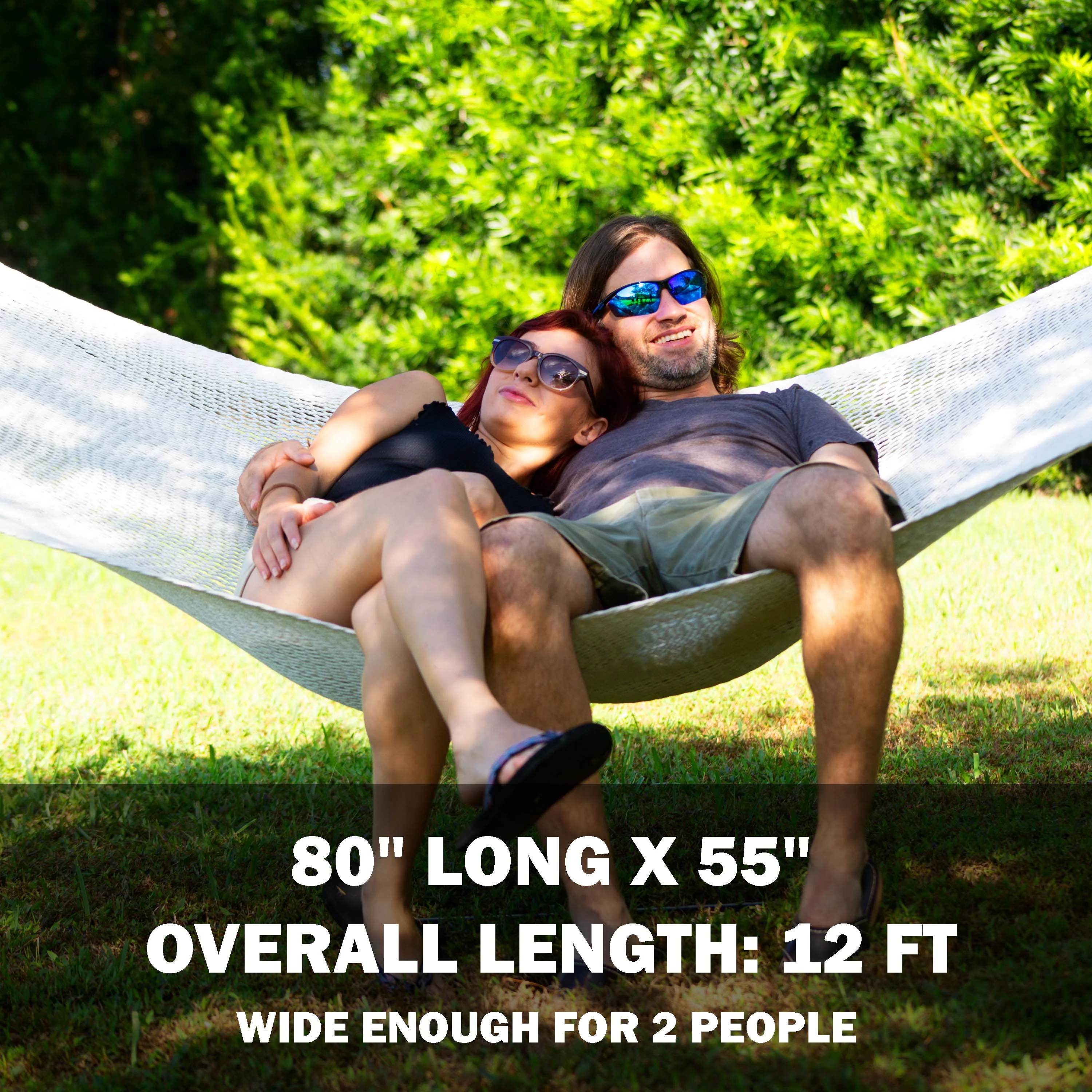 Bliss Hammocks BH-415 Weekender Deluxe 2-Person Hammock W/ Spreader Bars & Hanging Hardware | 55-in. Wide | 450 Lb. Capacity - Image 5