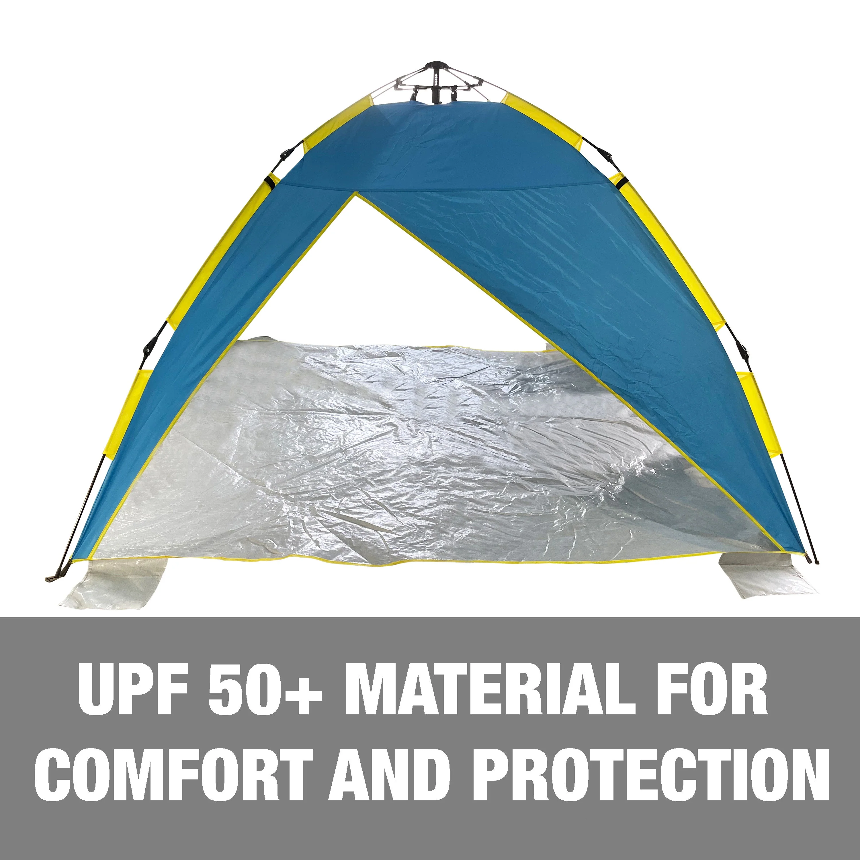 Bliss Hammocks BHT-A39-BY Pop-Up Beach Tent W/ Carry Bag | Sun Protectant & Wind Resistant, Durable, Breathable Mesh Walls | Collapsible Design (Blue & Yellow) - Image 12
