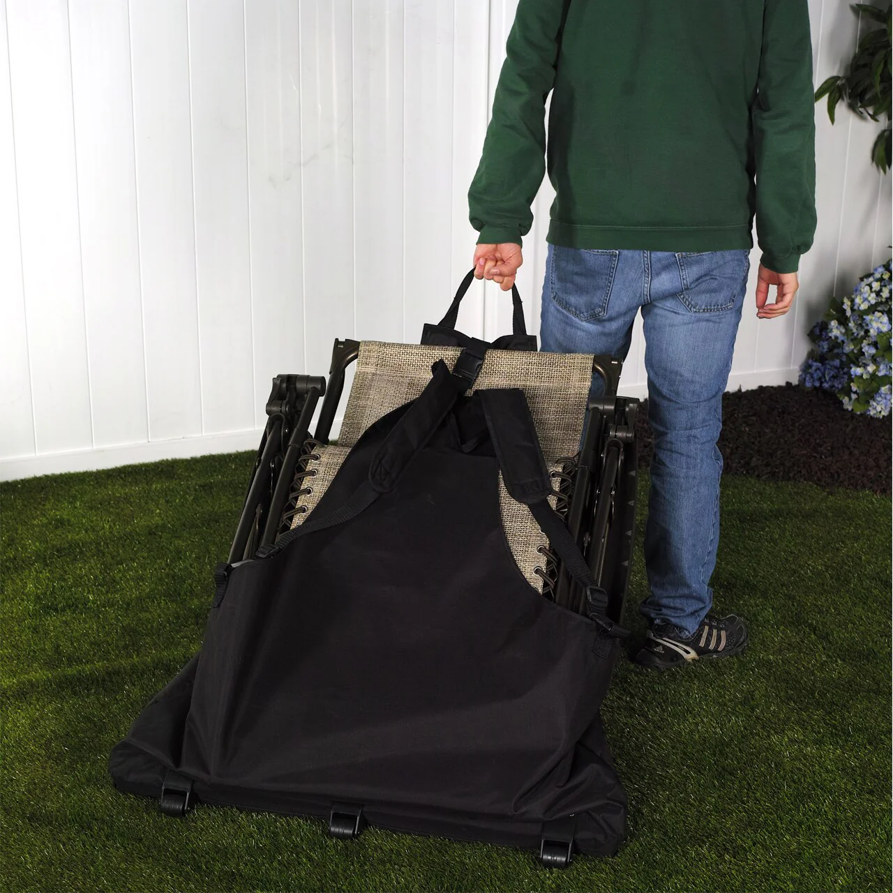 Bliss Hammocks BLB-1000 Gravity Free Chair Carrying Backpack Bag | Wheels for Easy Portability | Storage Pocket - Image 3
