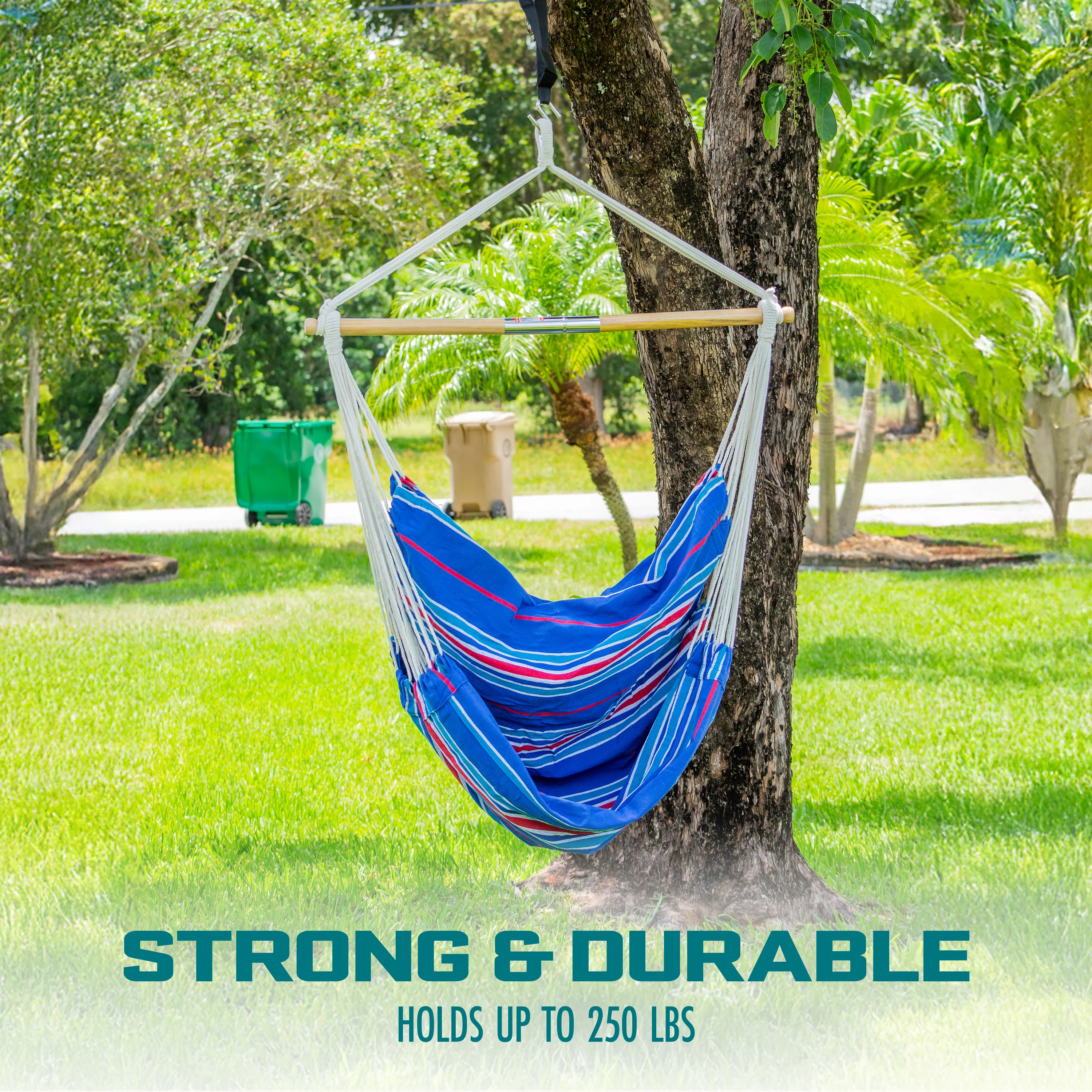 Bliss Hammocks WM-412F_2 Fabric Hammock Chair W/ Spreader Bar | 250 Lb. Weight Capacity - Image 4