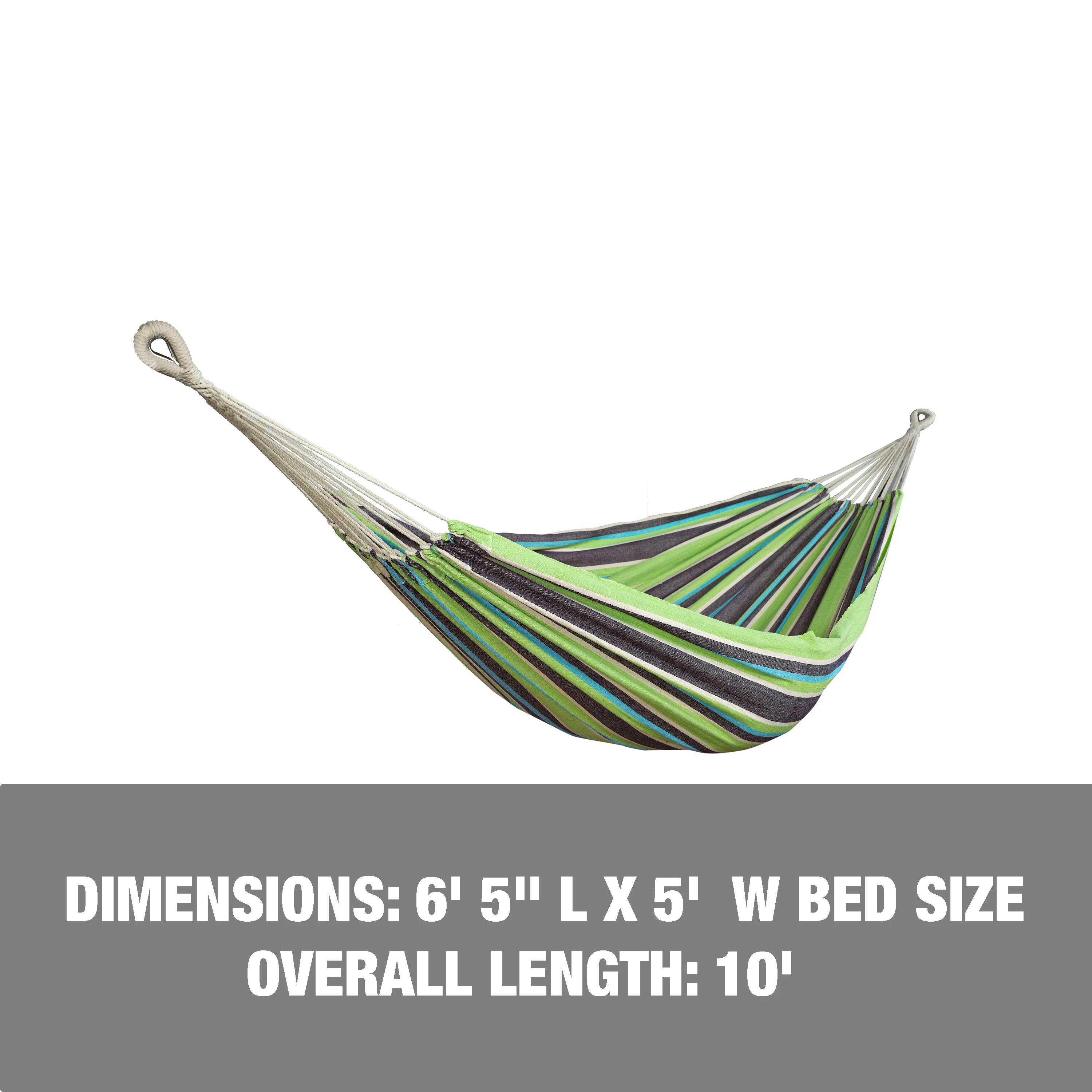 Bliss Hammocks BH-401-CC Double Hammock in a Bag W/ Rope loops & Hanging Hardware | 60-in. Wide | 265 Lb. Capacity (Country Club) - Image 2