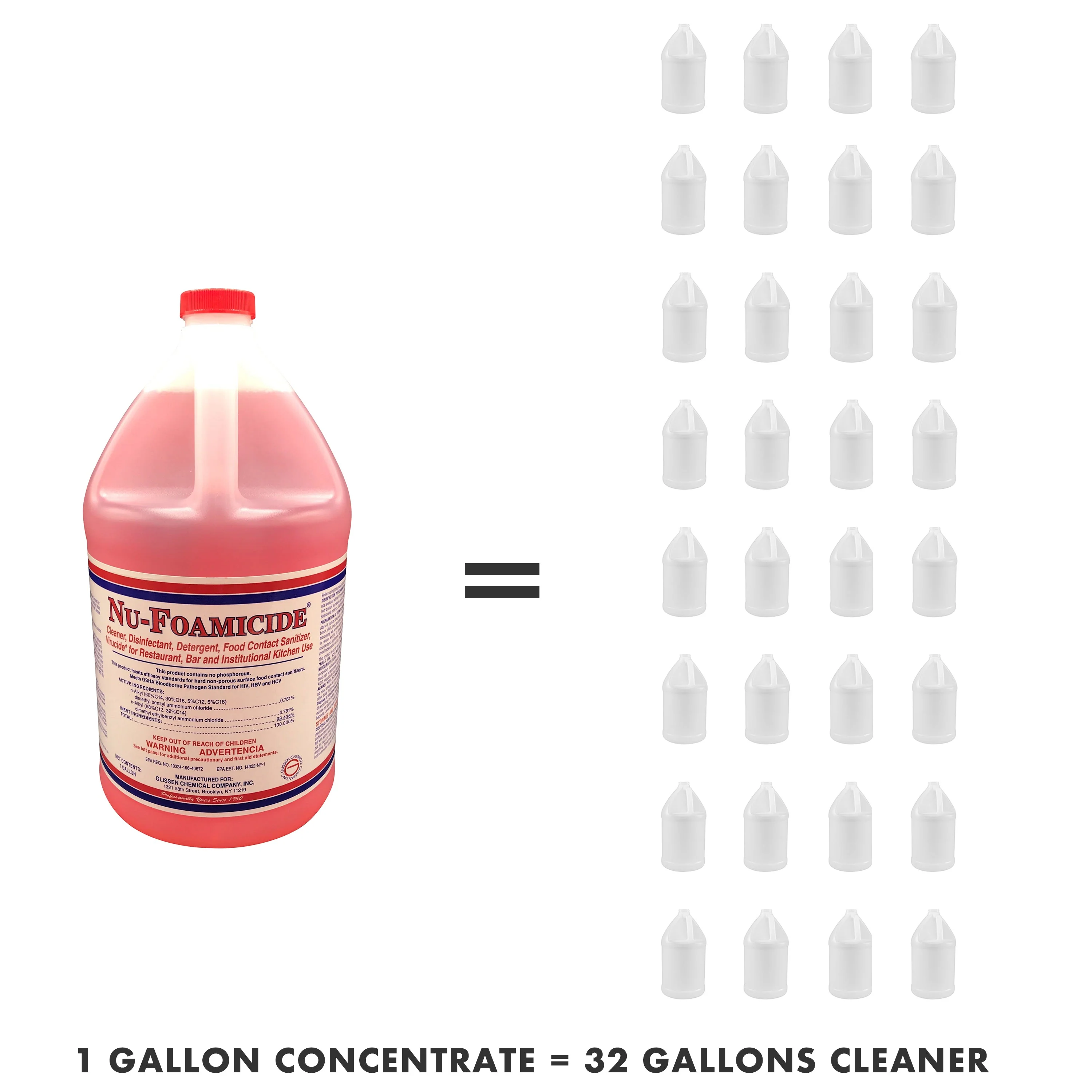 Glissen Chemical Nu-Foamicide EPA-Registered All-Purpose Cleaner Concentrate | 1-Gallon - Image 5