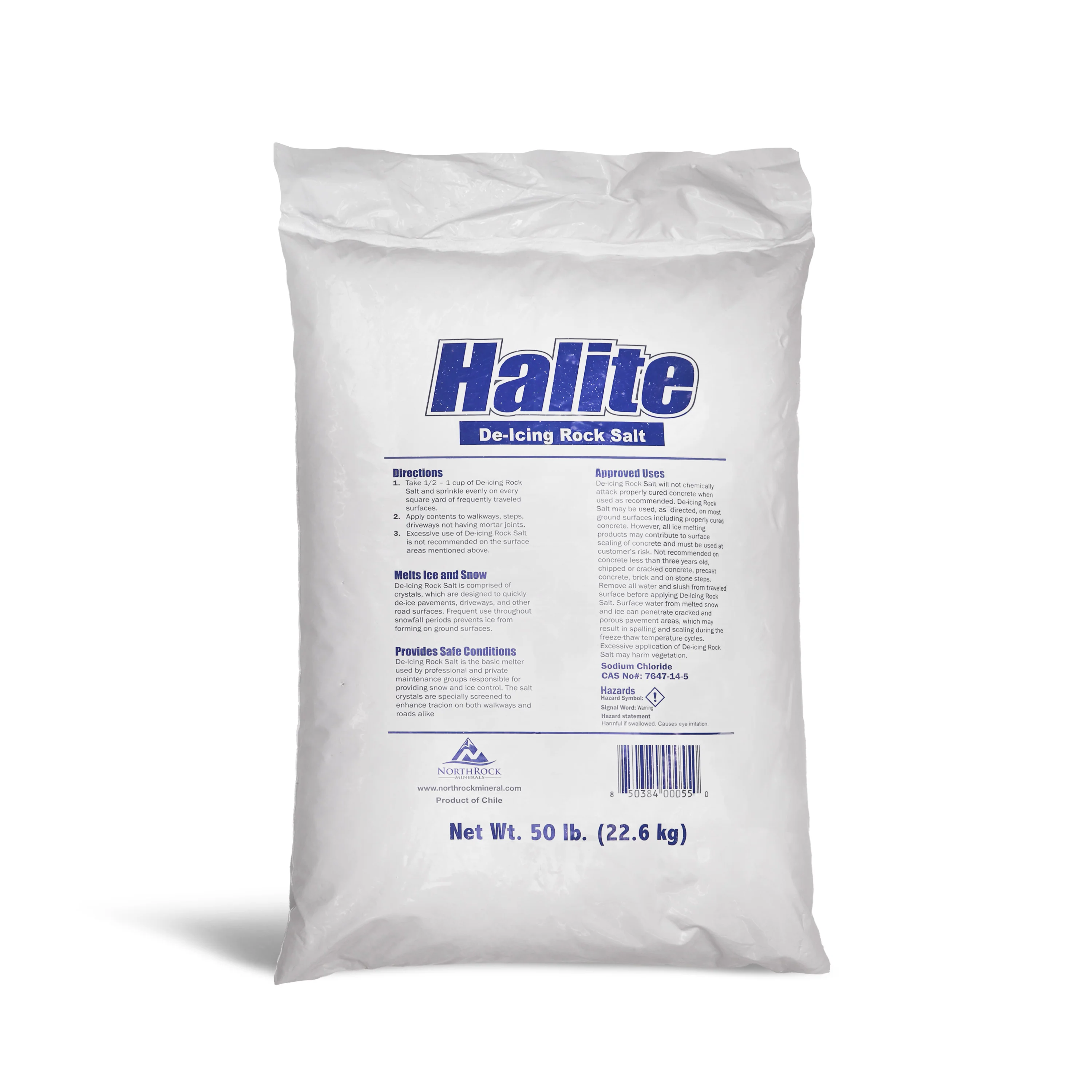 Halite Rock Salt Ice and Snow Melt and Deicer | 50 Lb. Bag - Image 3