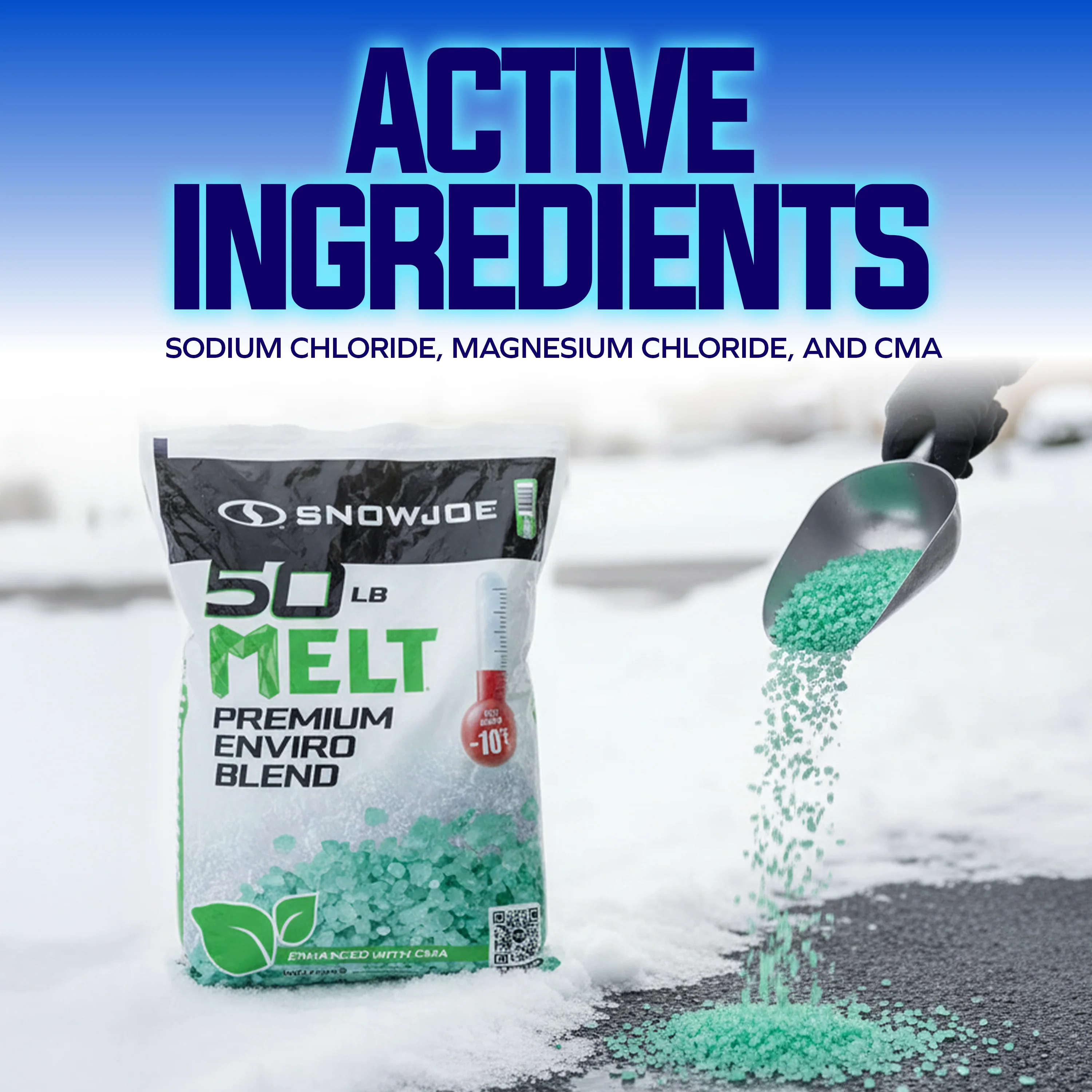 Snow Joe Premium Enviro Blend Ice Melter W/ CMA | 50-Lb. Bag | Melts Down To -10°F - Image 7