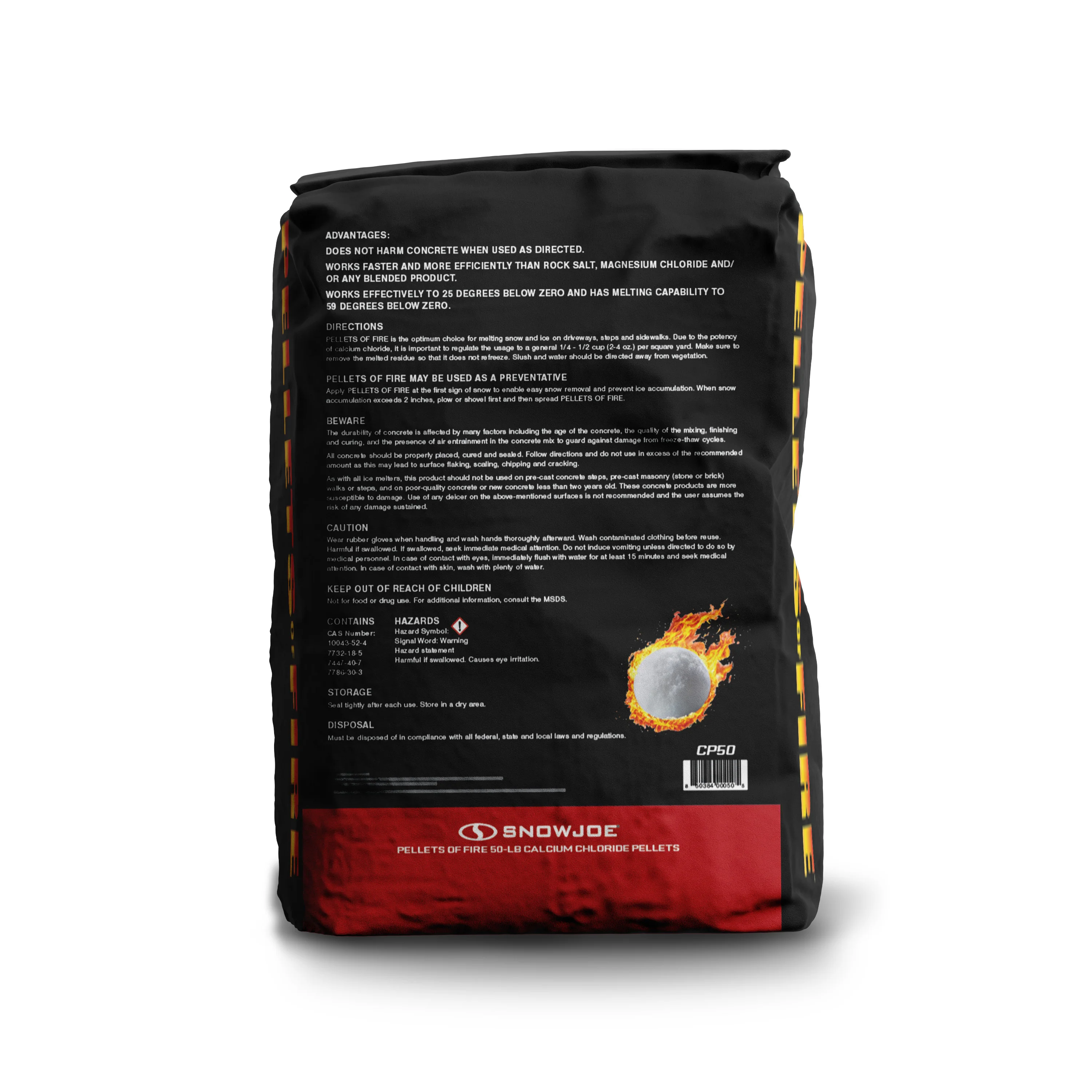 Pellets of Fire Calcium Chloride Ice and Snow Melt + Deicer | 50 Lb. Bag | Works to -25°F - Image 3