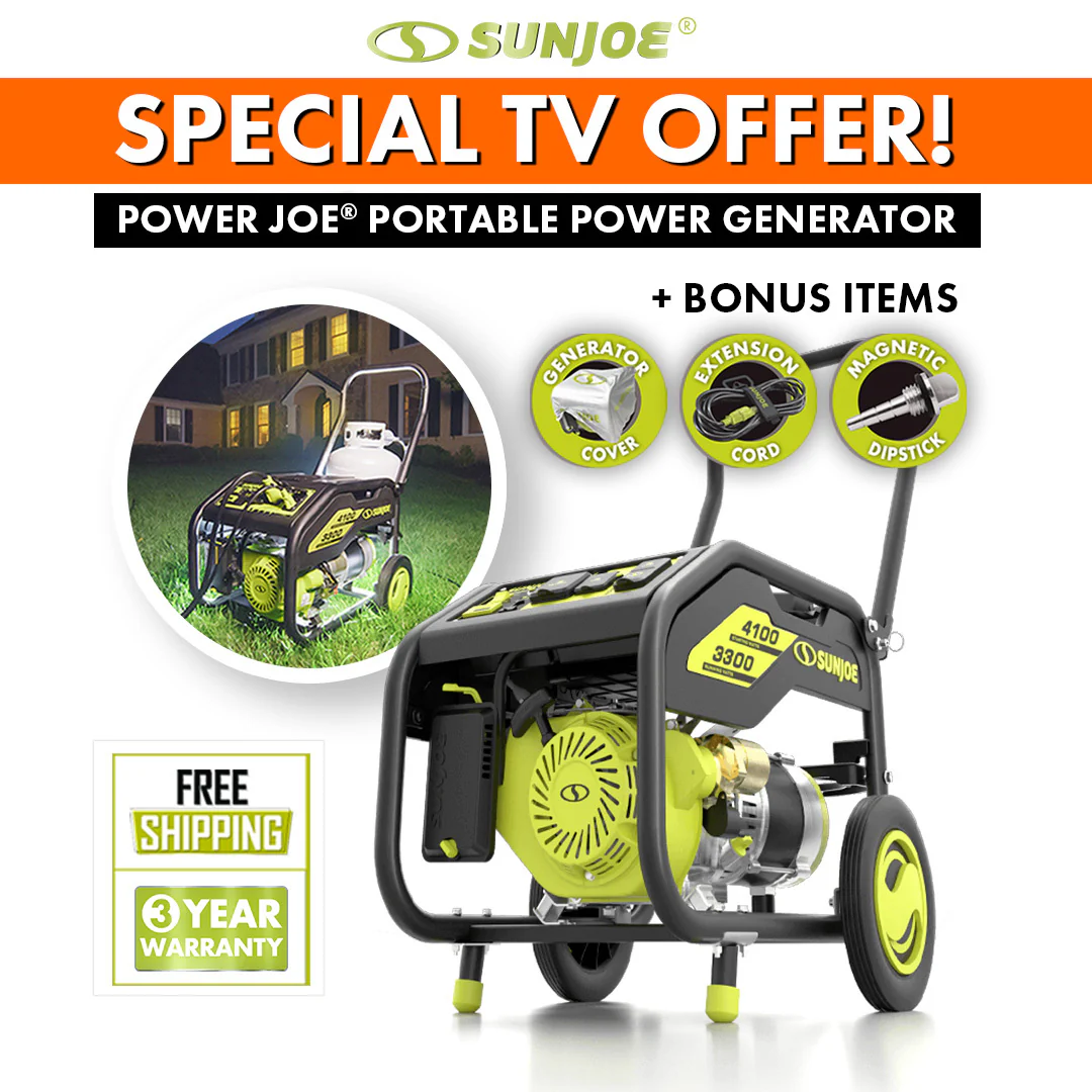 Power Joe Portable Propane Generator | Push-Button Electric + Recoil Start | Power Cooling System | 4100 Starting Watt | 3300 Running Watt | W/ Cover, Extension Cord, Magnetic DipStick, 24V 2.0-Ah Battery and Charger - Image 3