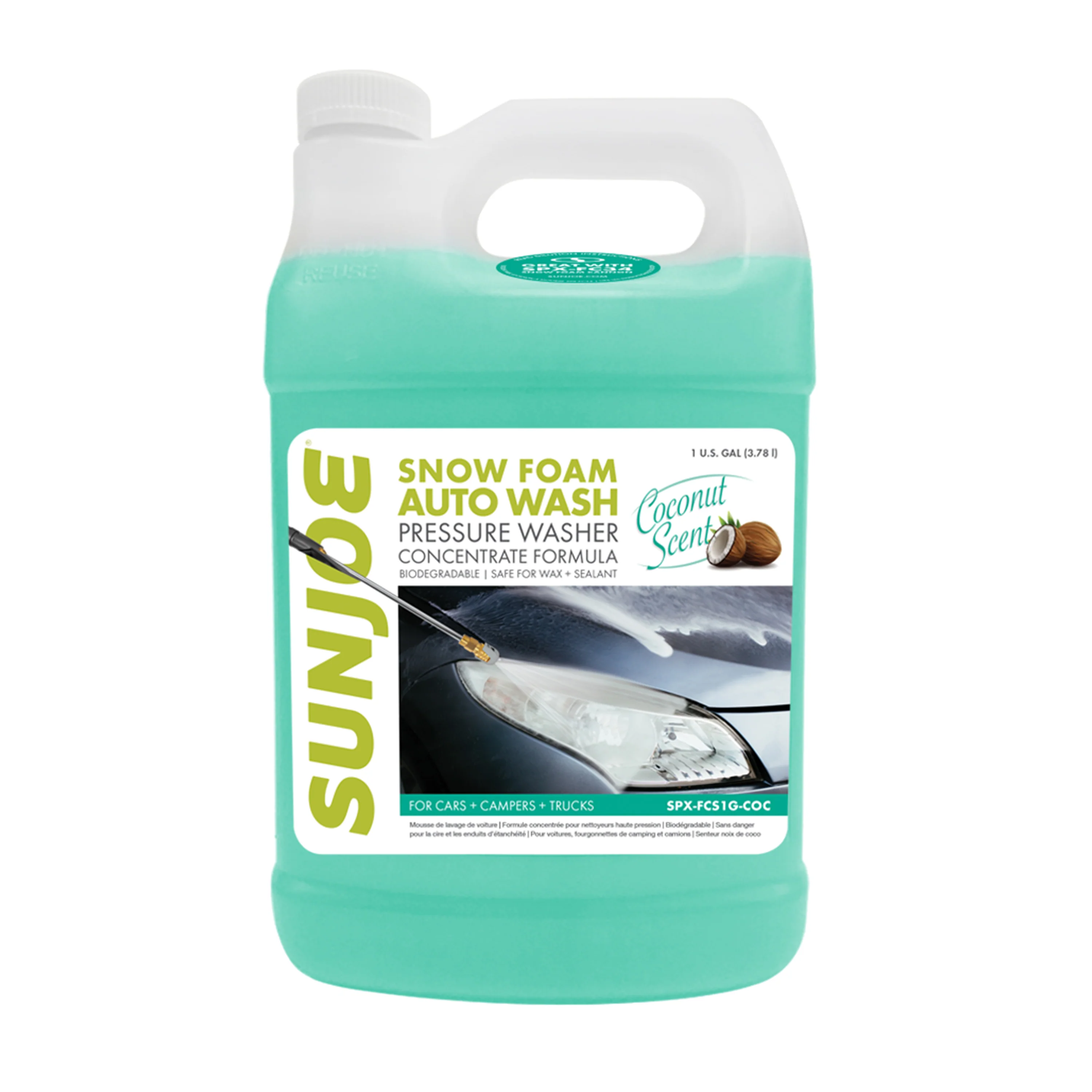 Sun Joe Premium Snow Foam Car Wash Soap and Cleaner | 1-Gal. | Coconut Scent - Image 2